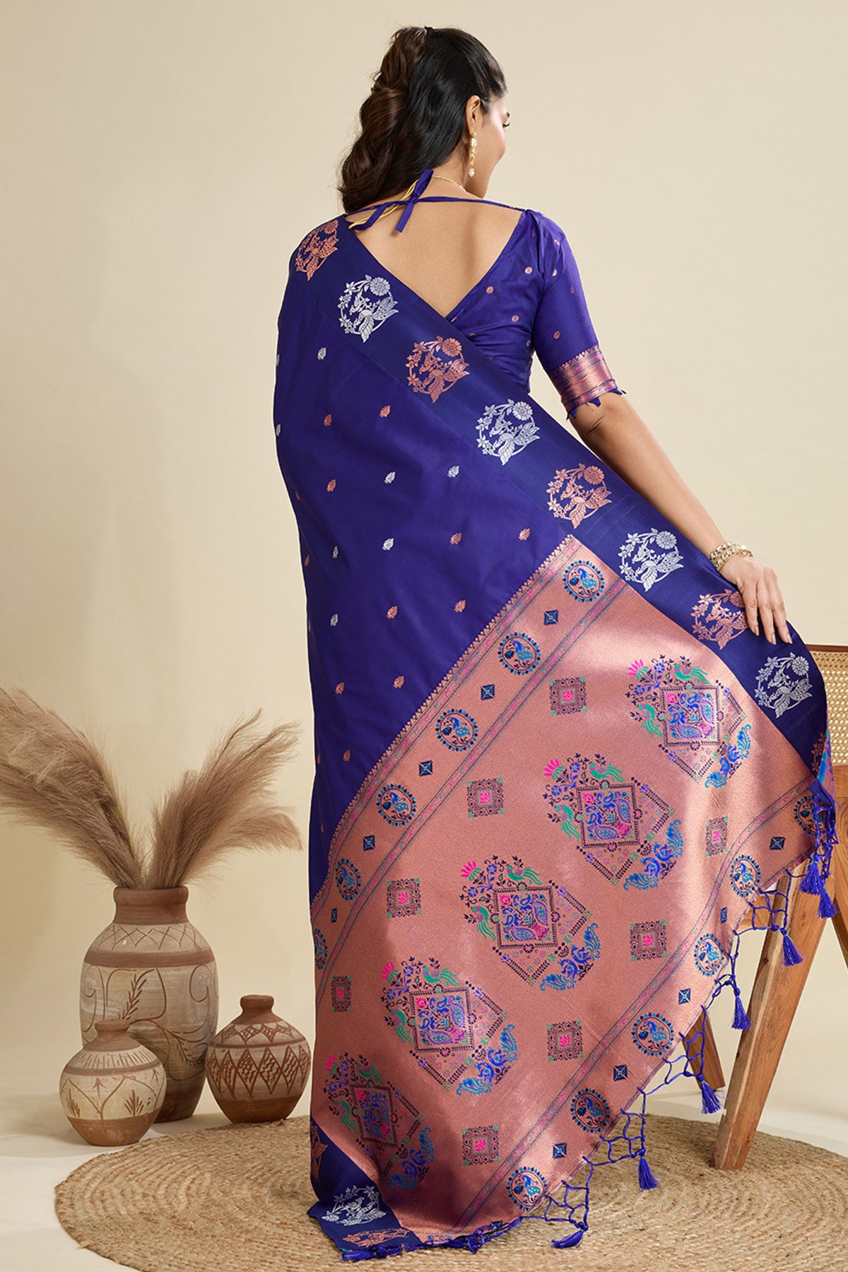 Blue Paithani Saree & Blouse