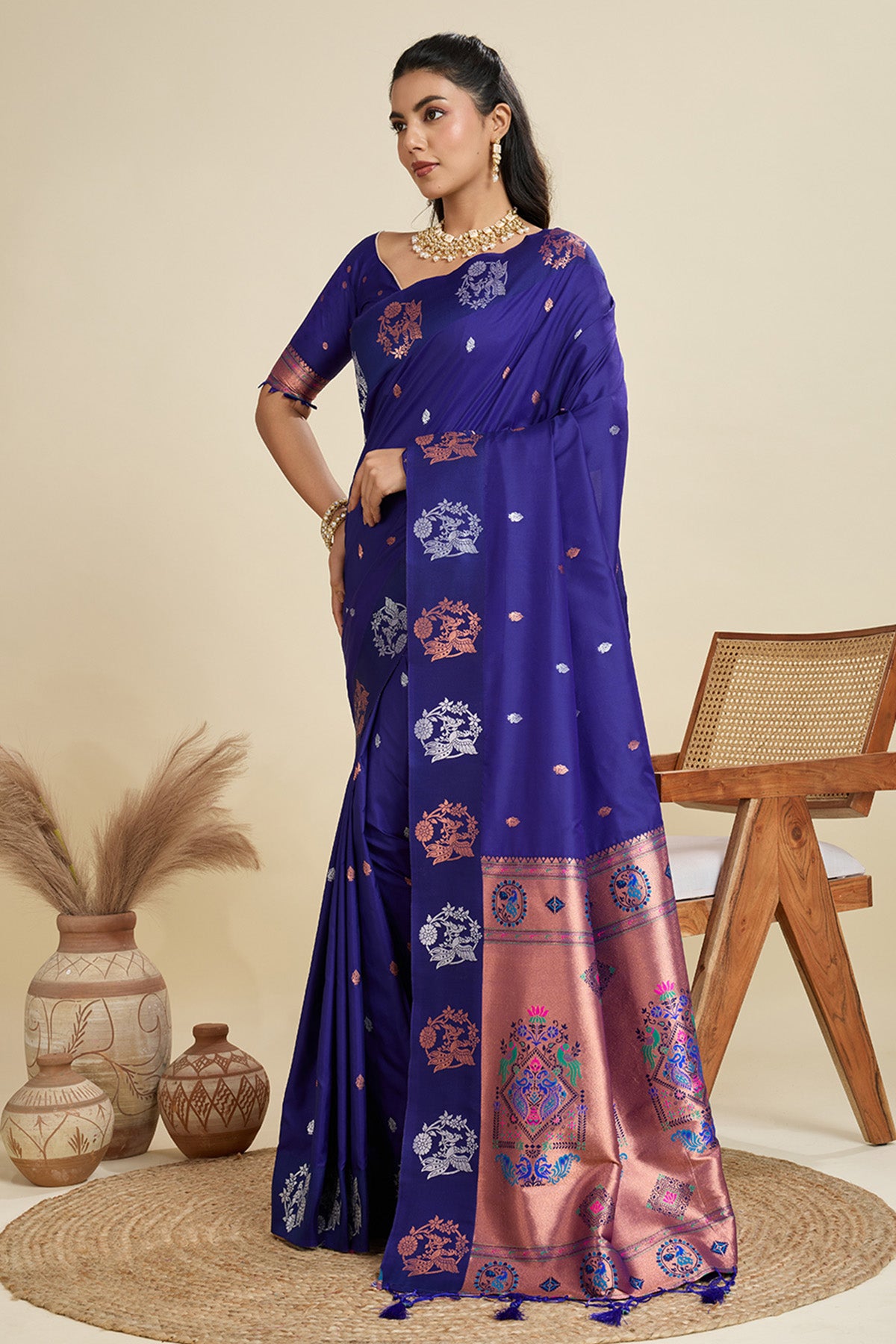 Blue Paithani Saree & Blouse