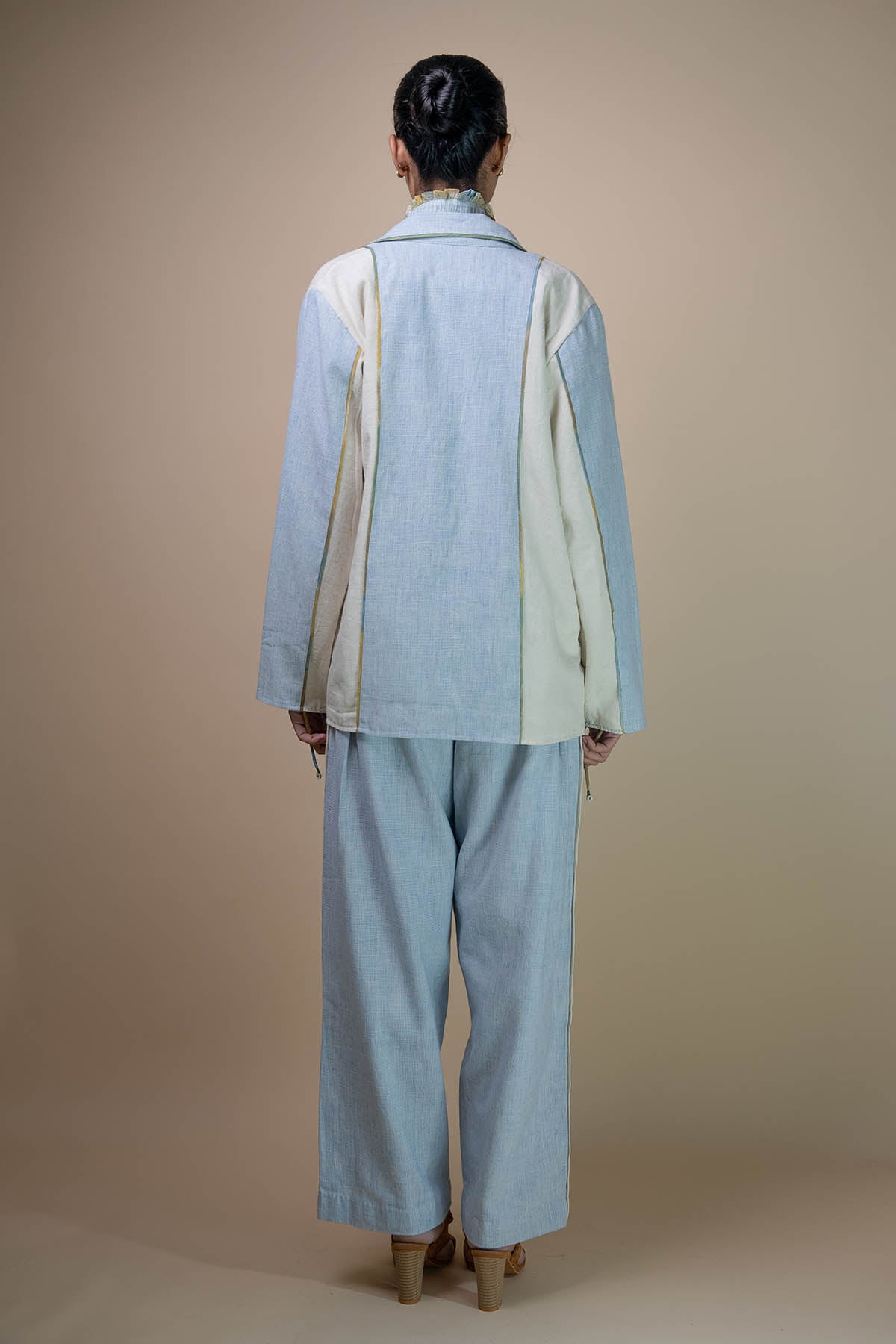 Blue Panelled Pocket Blazer