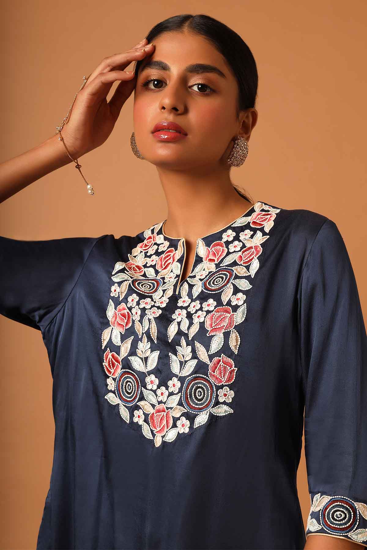 Blue Patchwork Kurta & Pants