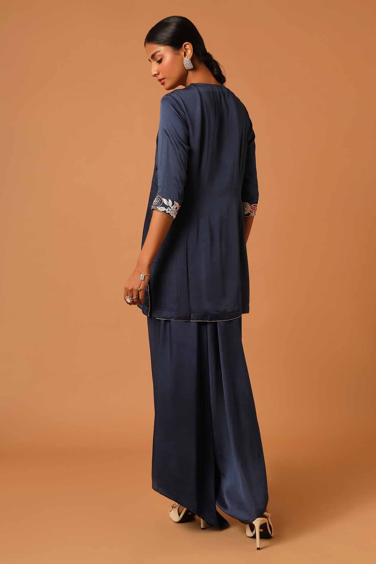 Blue Patchwork Kurta & Pants