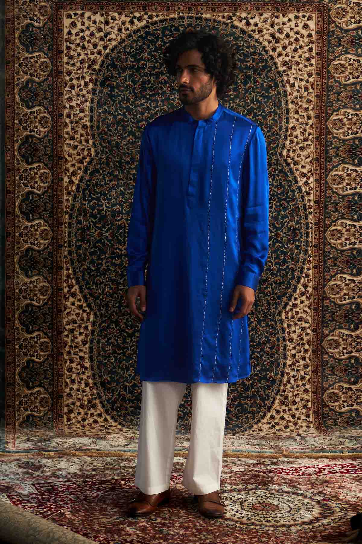 Buy Blue Pathani Kurta & Pyjamas Online