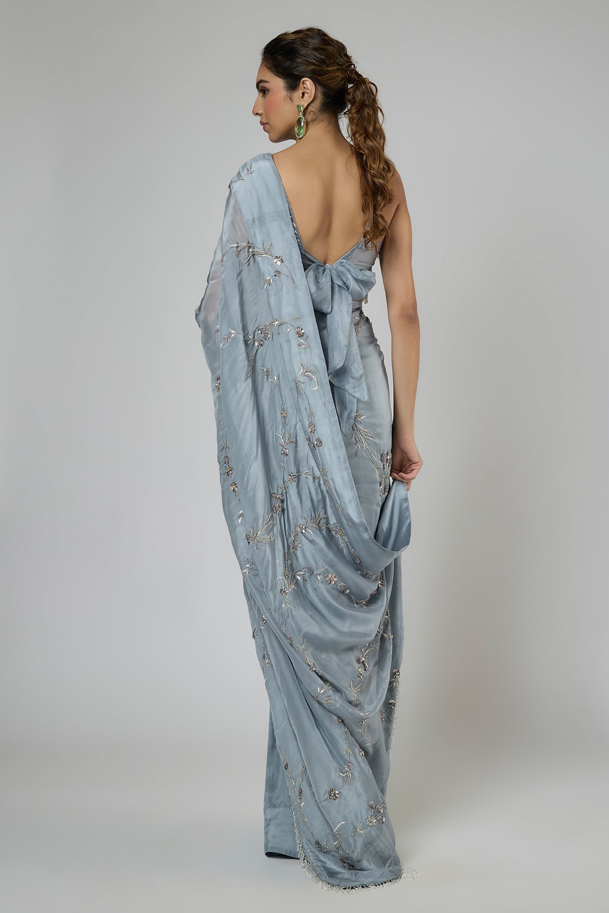 Blue Prestitch Saree & Blouse