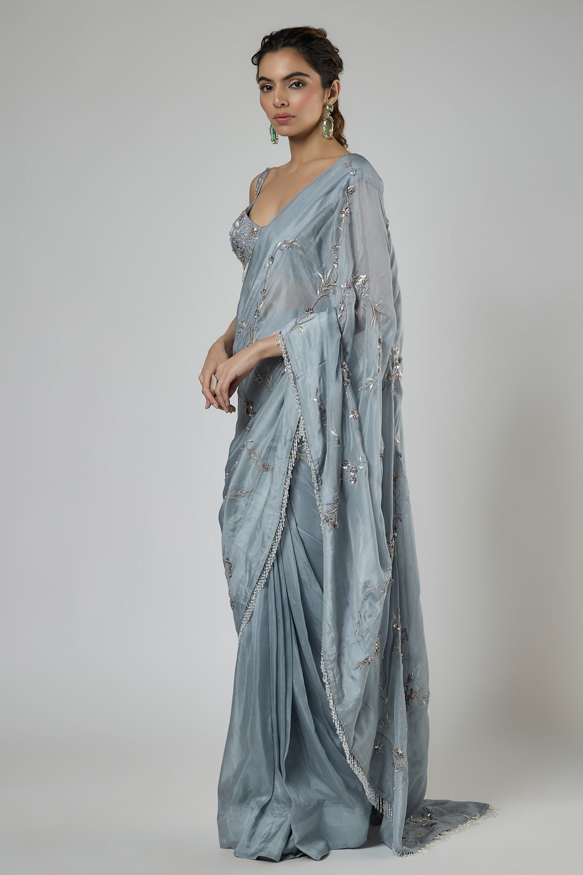 Blue Prestitch Saree & Blouse