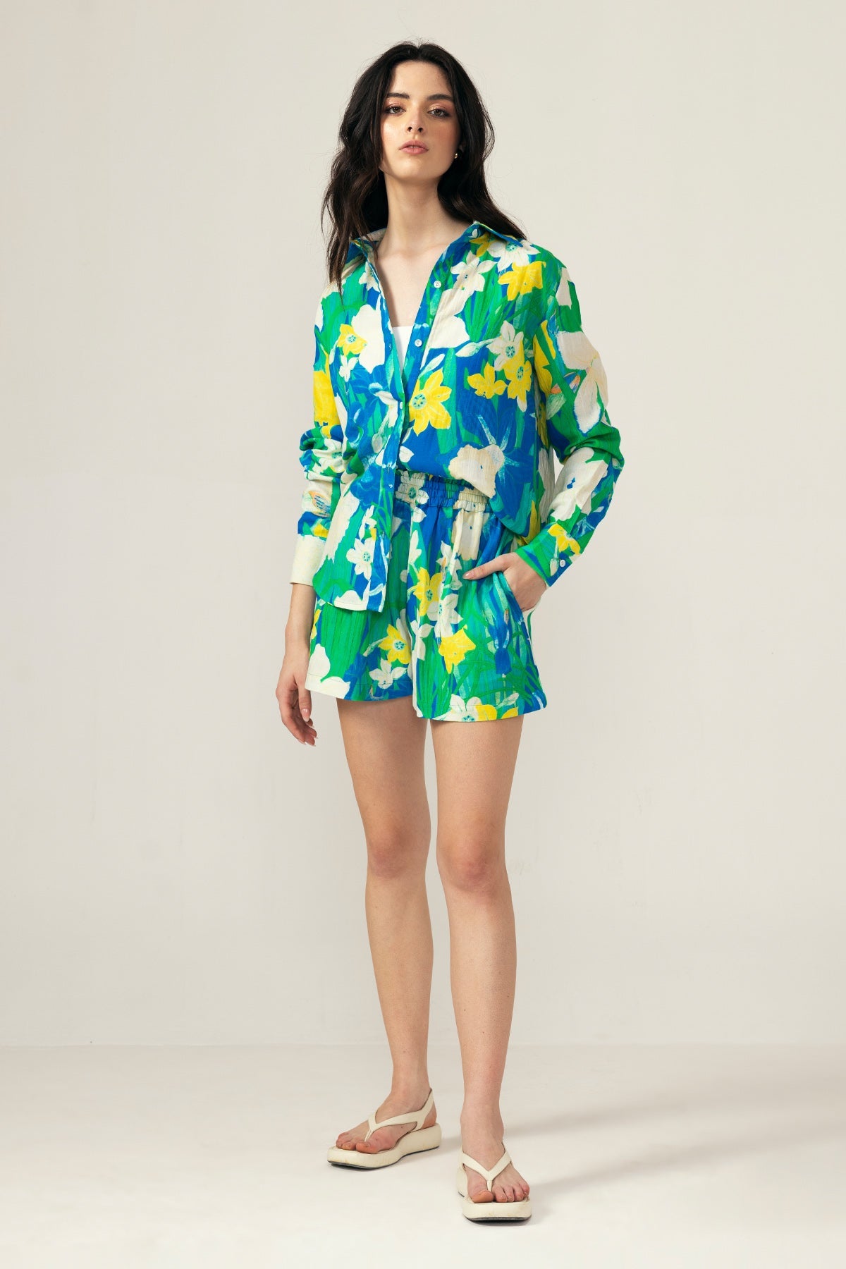 Buy Blue Printed Cotton Co-ord Set by Reena Sharma for Women online at ScrollnShops