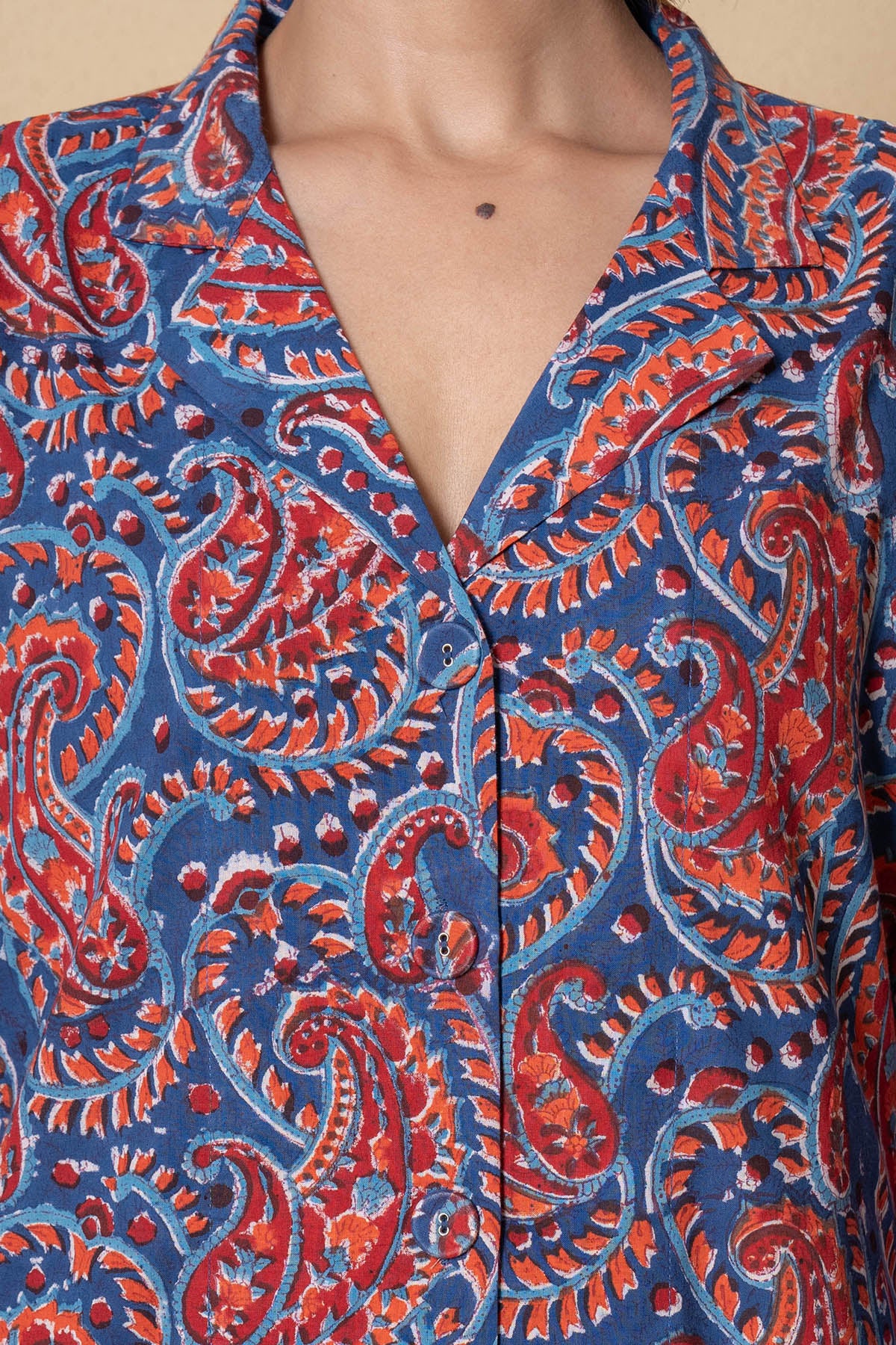 Blue Cotton Straight Kurta Set