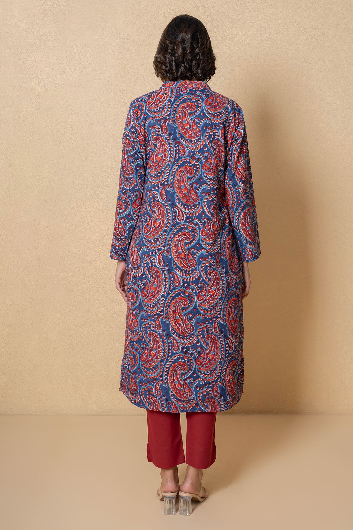 Blue Cotton Straight Kurta Set