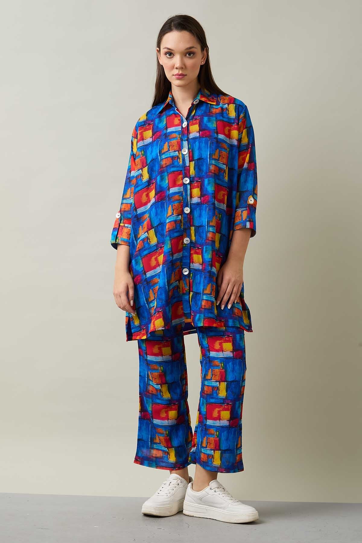 Buy Blue Printed Tunic Co-ord Set by SNEHA B for women online at ScrollnShops