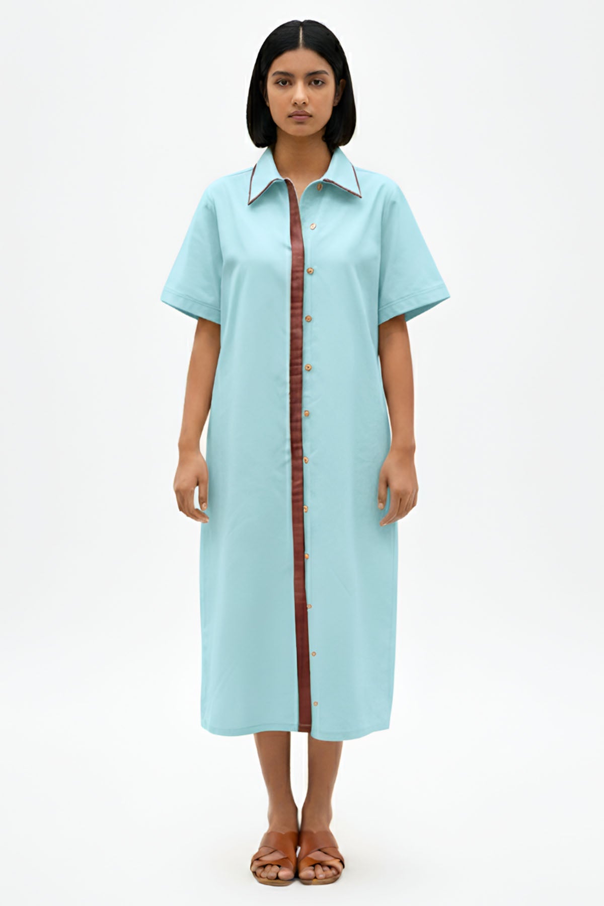 Buy Blue & Red Twill Shirt Dress for women by Neora online available at scrollnshops