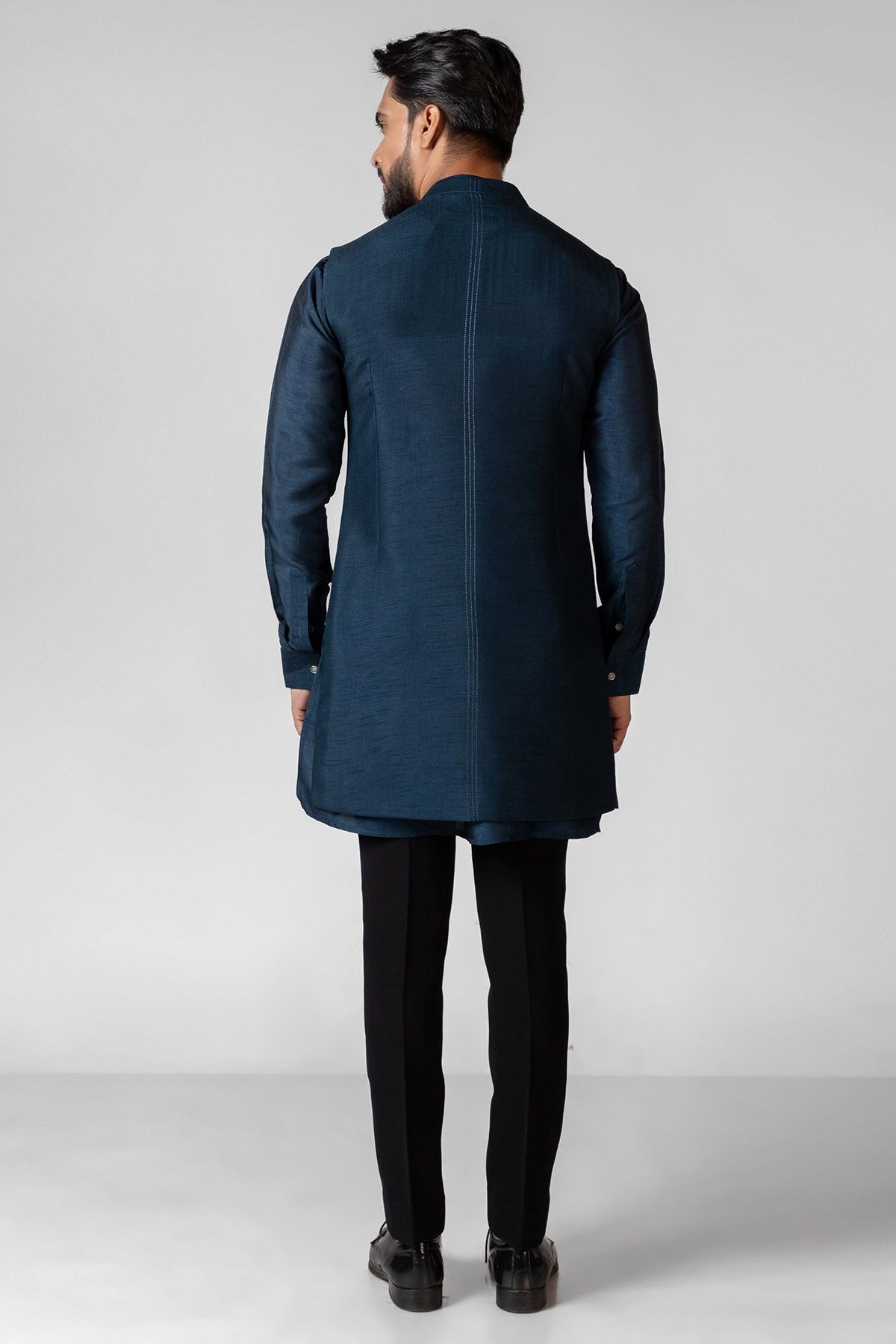 Blue Resham Pintuck Kurta Set