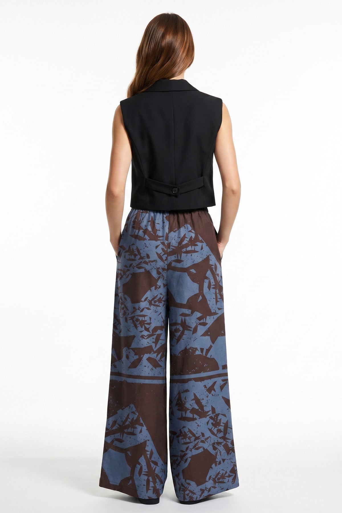 Blue Satin Bold Artistry Pant