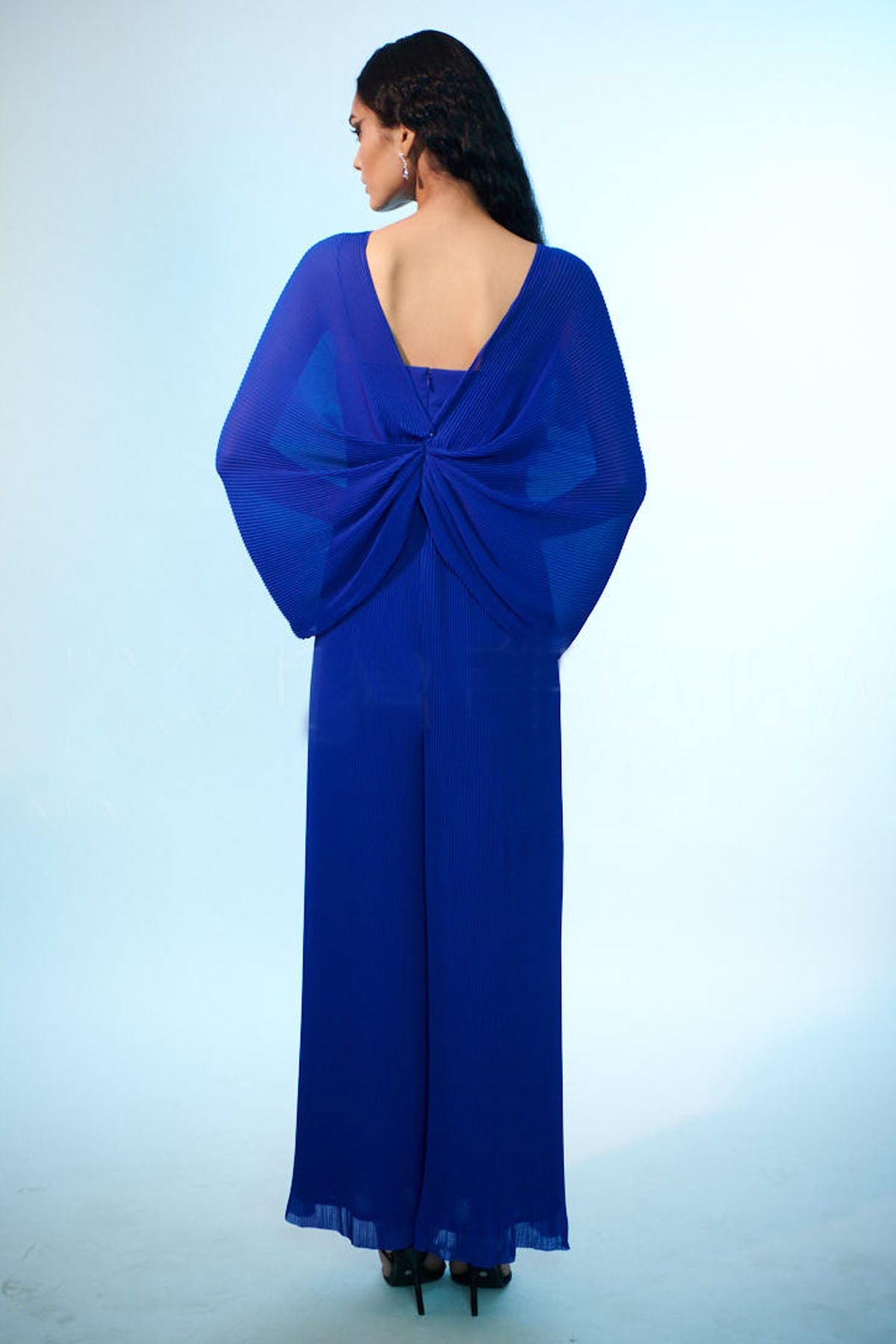 Blue Sequins Floral Jumpsuit