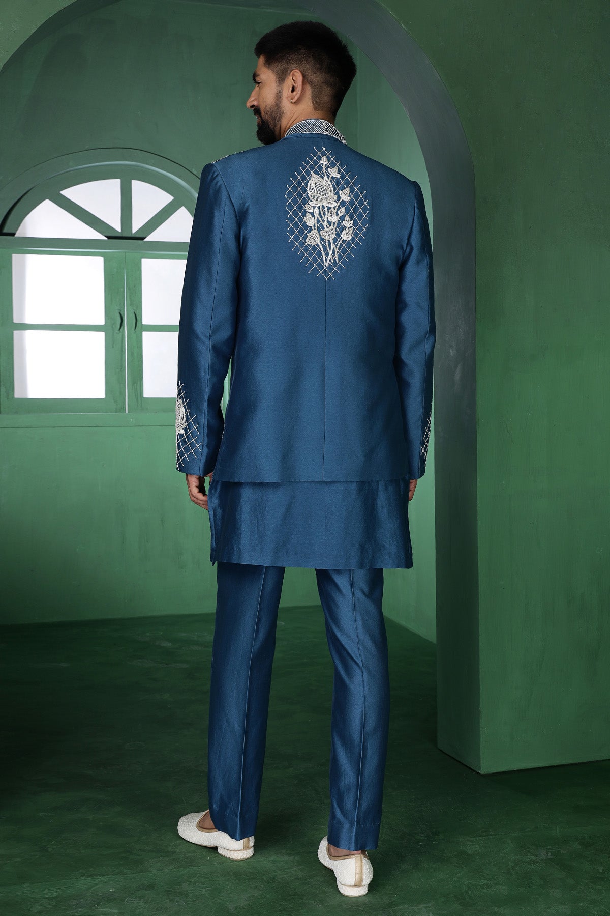 Blue Sequins Kurta And Pants