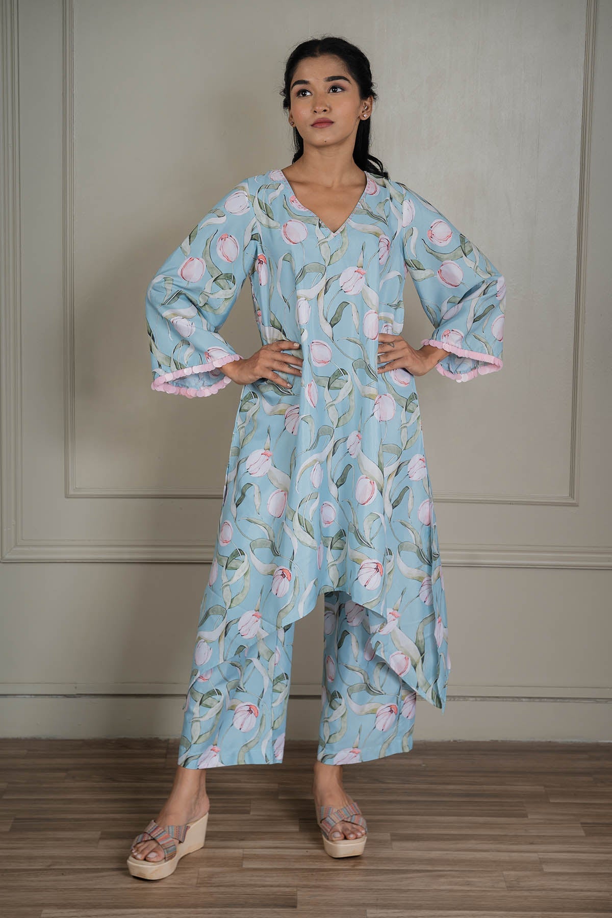 Buy Blue Sequins Work Co-ord Set by Shop Gulmohar for women online at ScrollnShops