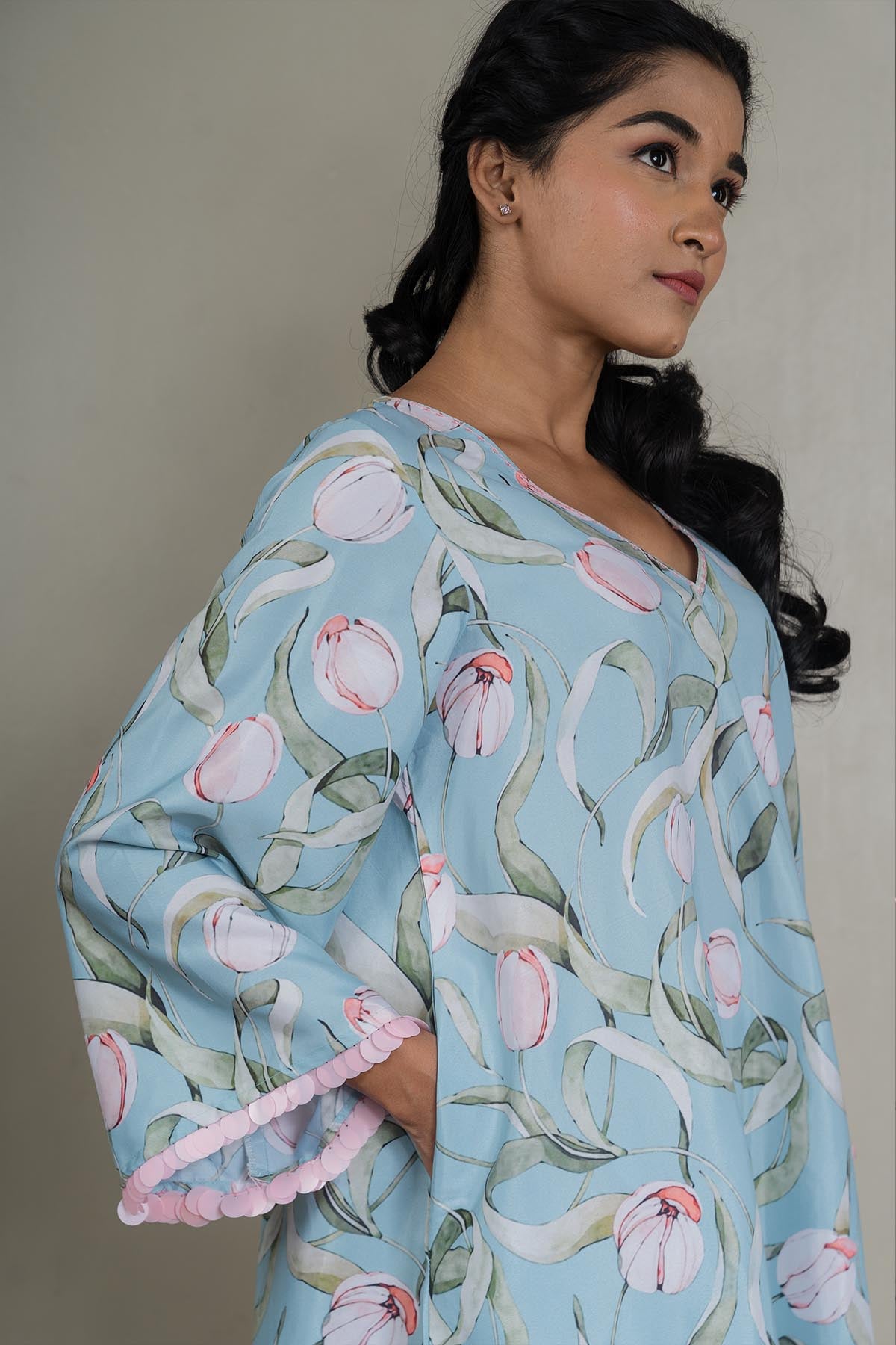 Blue Sequins Work Co-ord Set