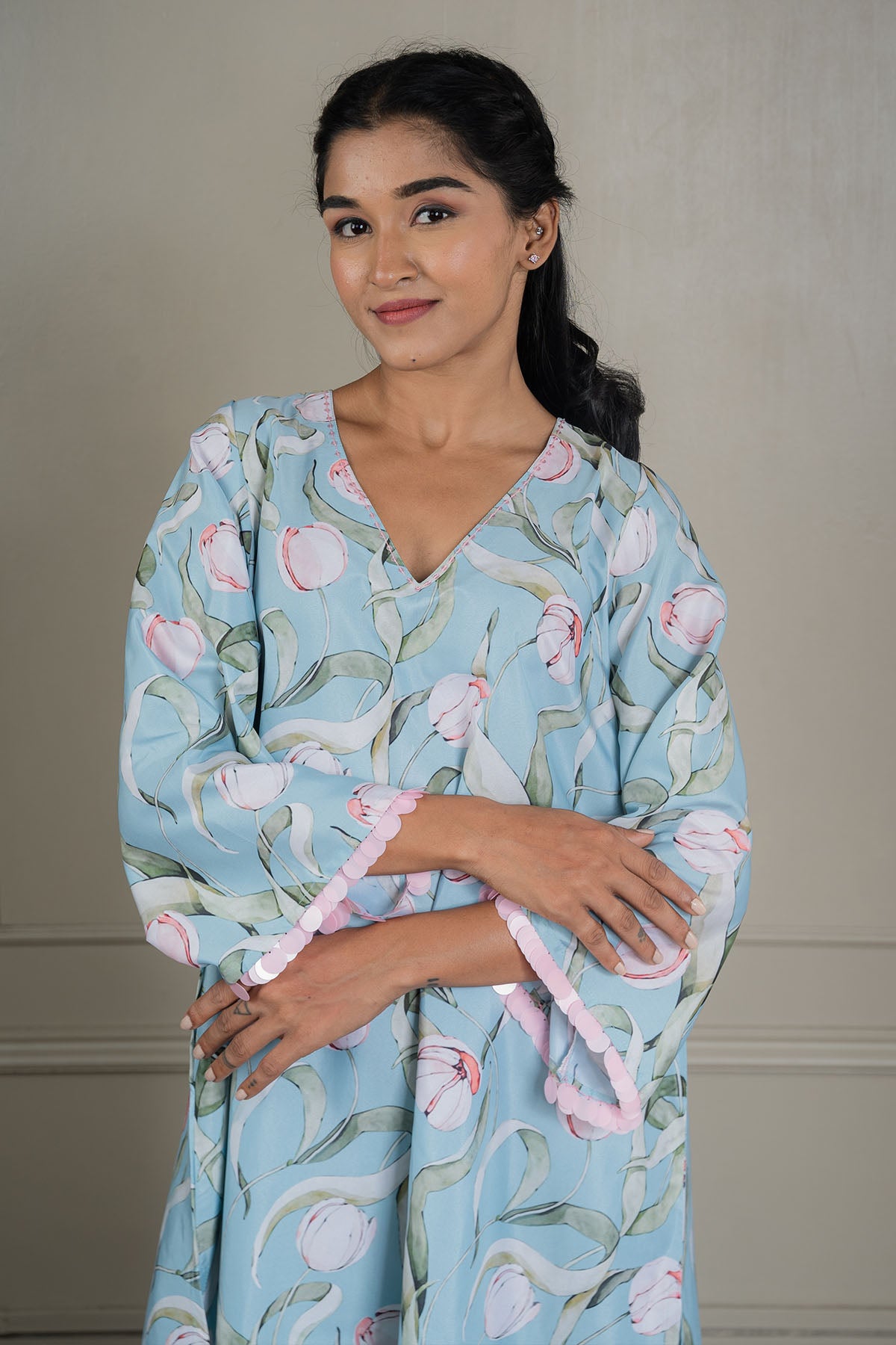 Blue Sequins Work Co-ord Set