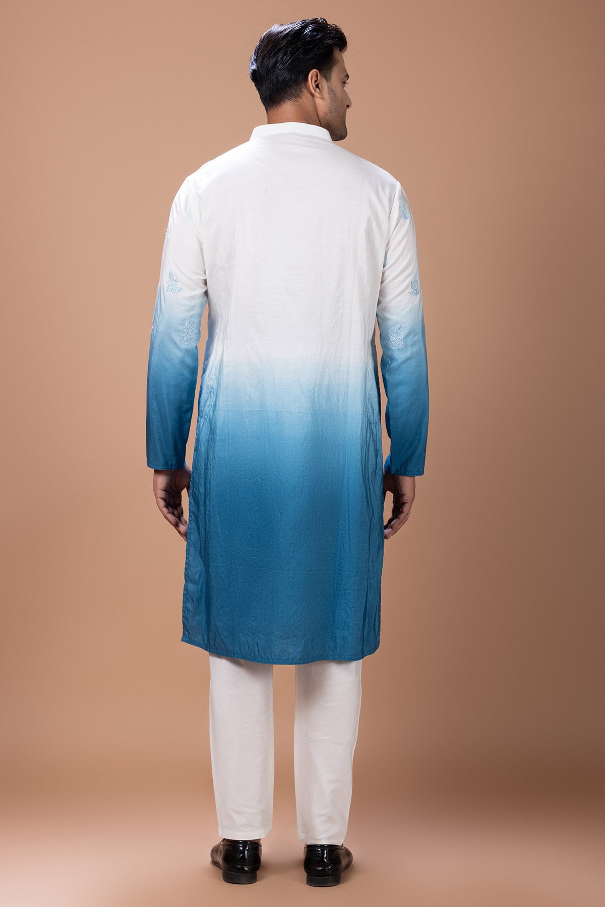 Blue Shade Embroidery Kurta Set