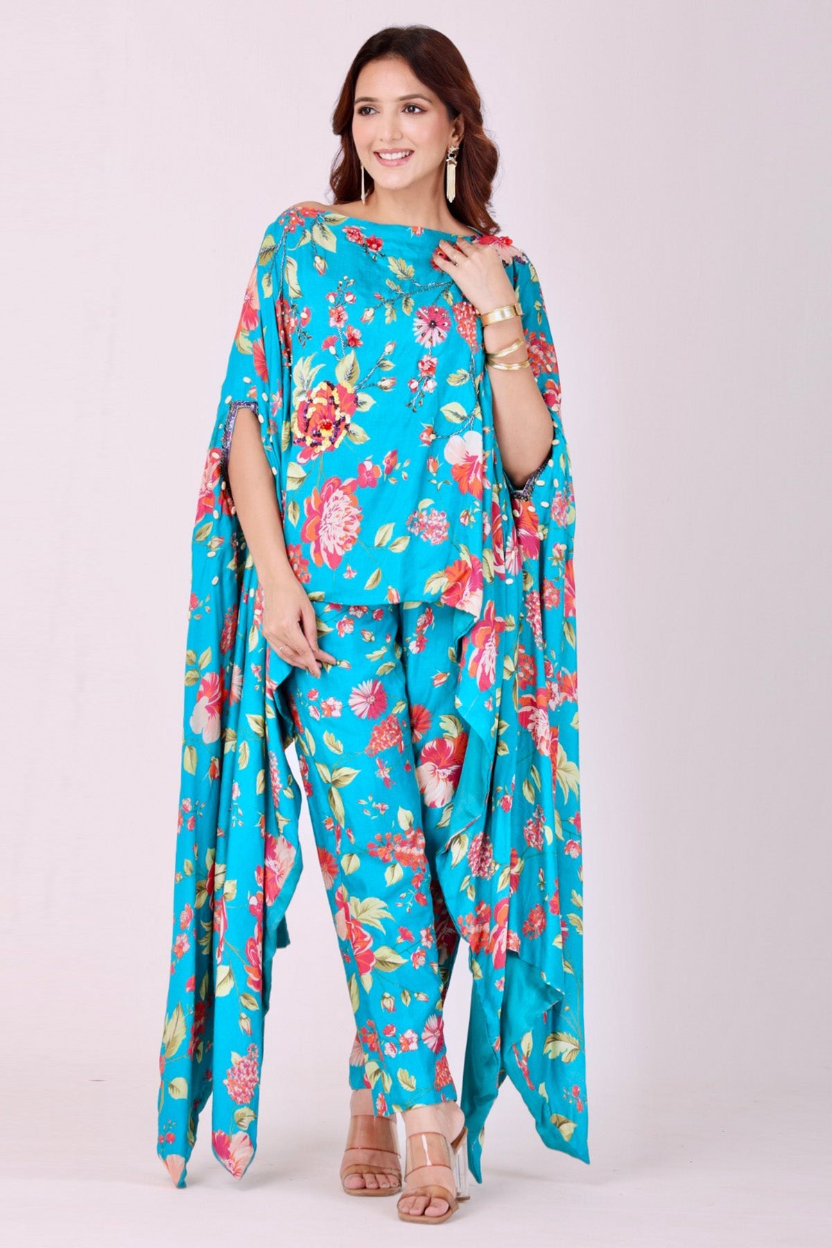 Buy Blue Silk TubeLight Co-ord Set for women by Namita Sharma Designer online available at scrollnshops