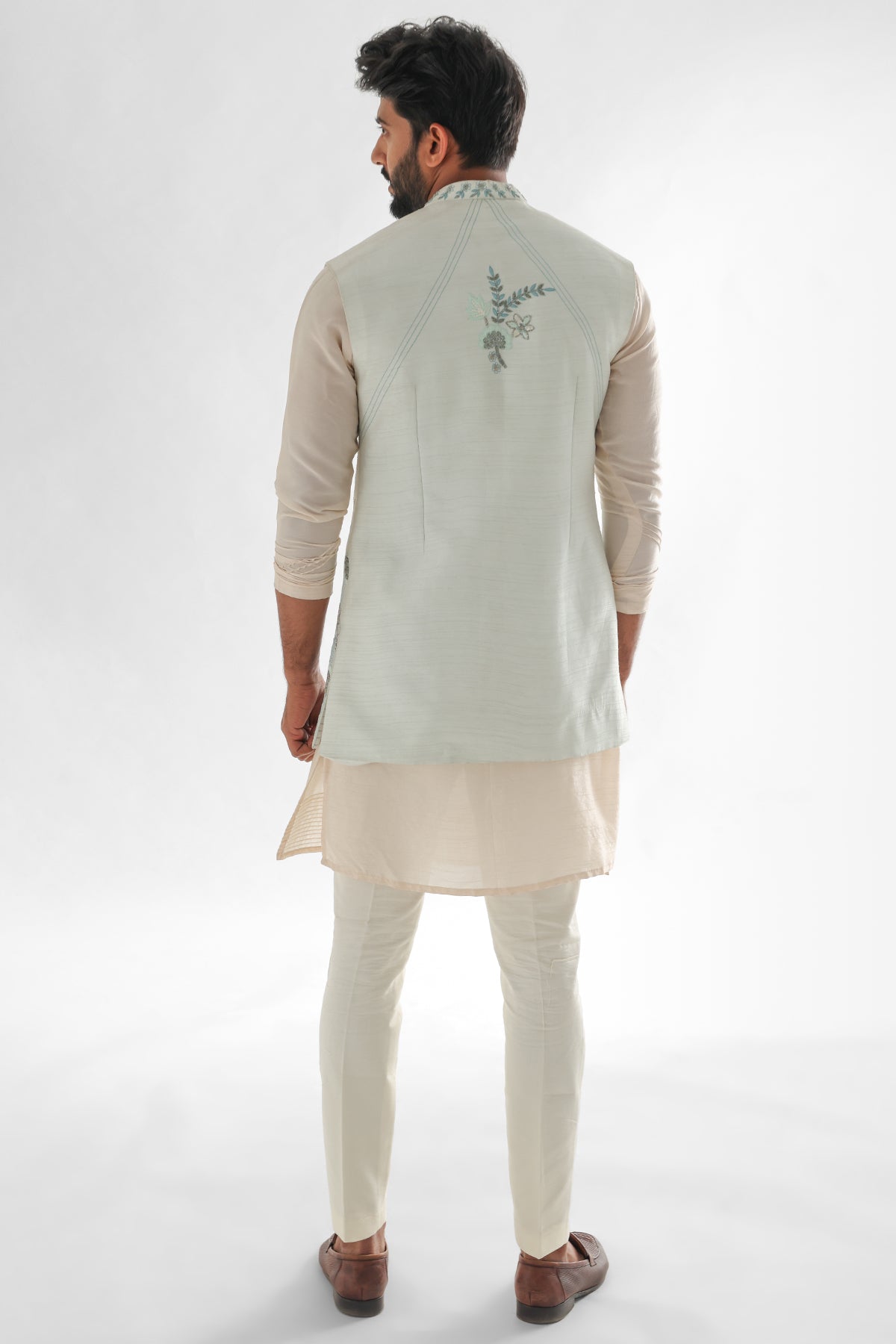 Blue Silver Sequins Kurta Set