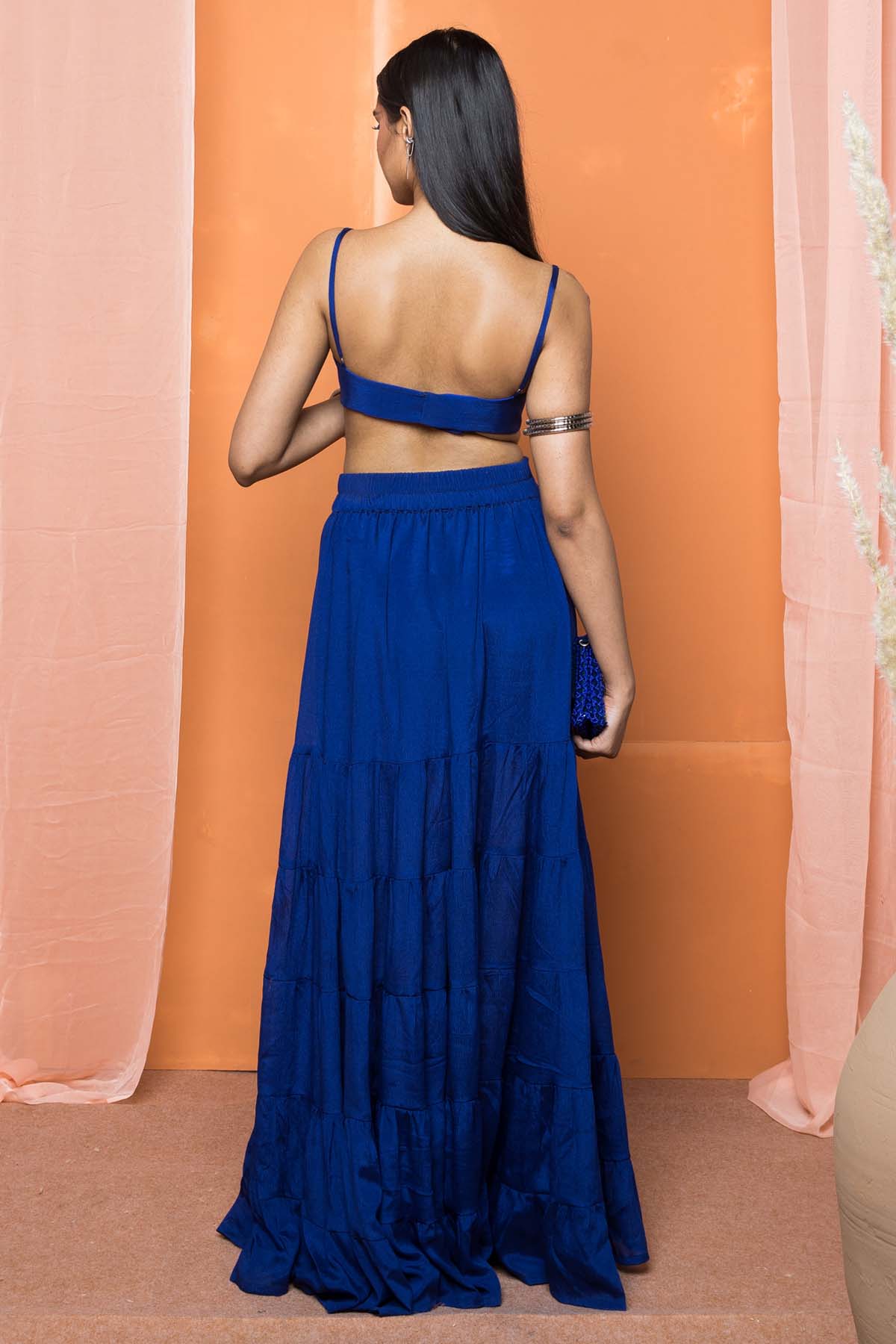 Blue Spaghetti Strap Bralette