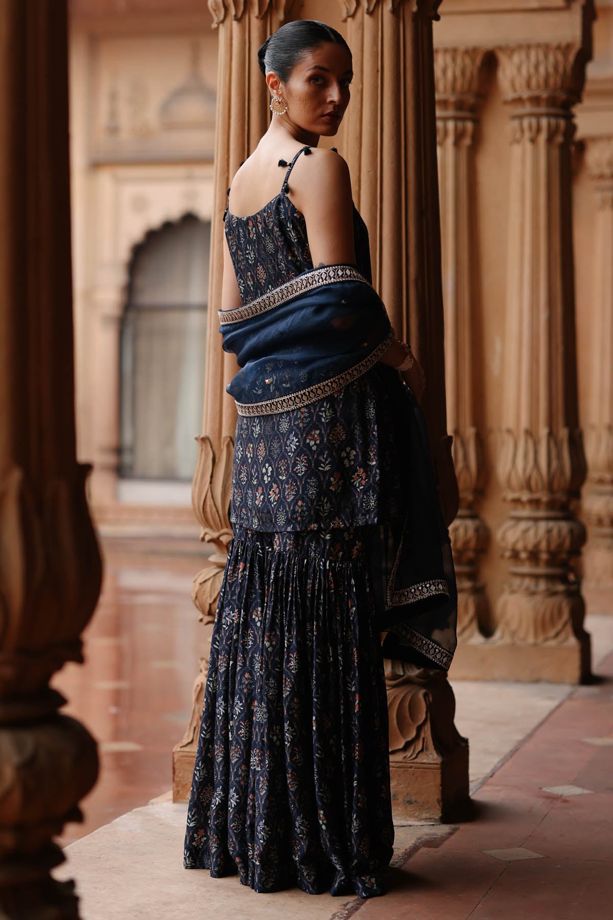 Blue Spaghetti Straps Kurta set