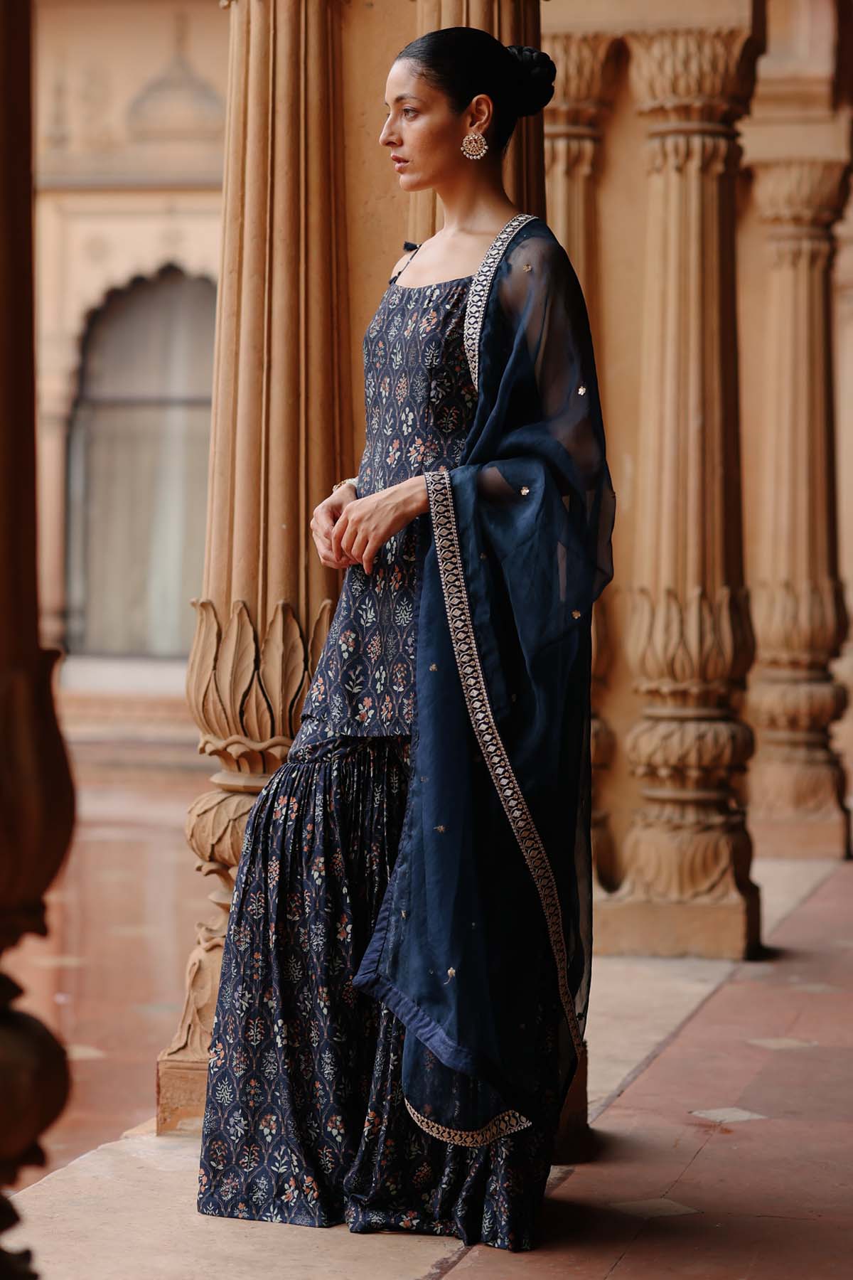 Blue Spaghetti Straps Kurta set