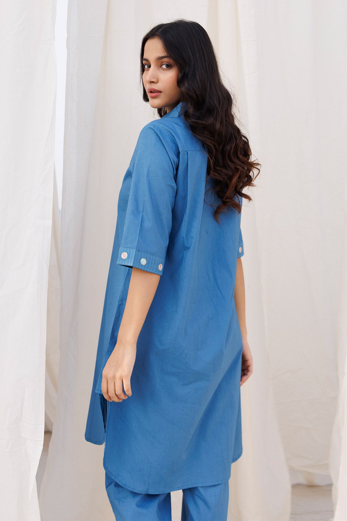 Blue Straight Kurta & Pants
