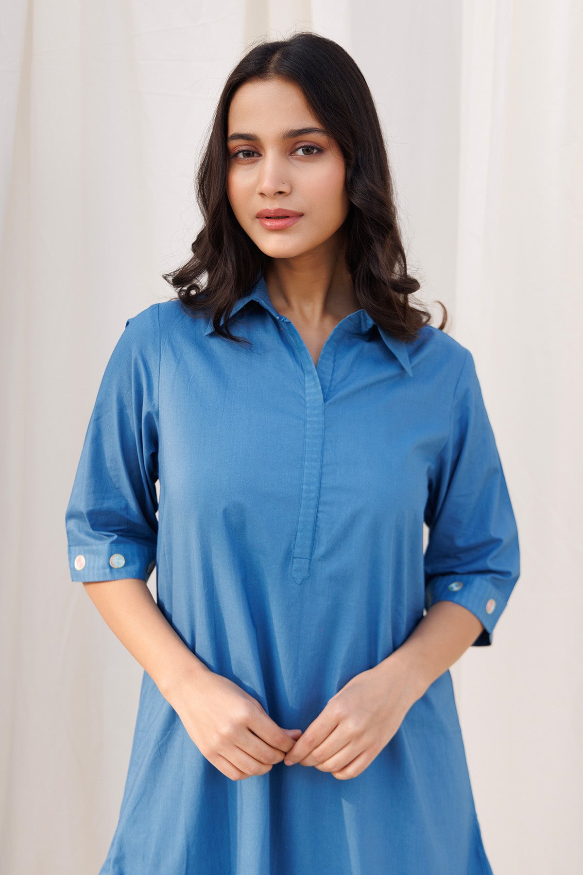 Blue Straight Kurta & Pants