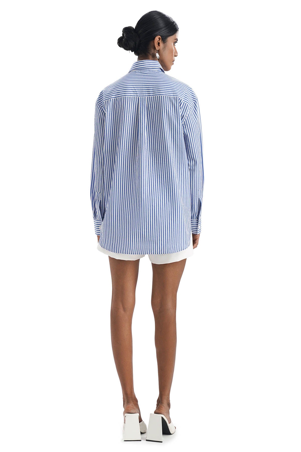 Blue Stripe Embroidered Shirt