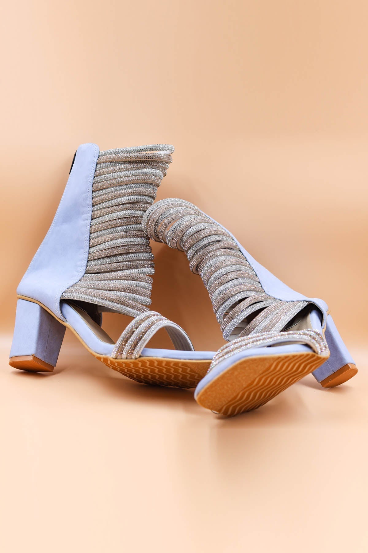 Foot Fuel Blue Stripe Foil Work Wedges for accessories online at ScrollnShops