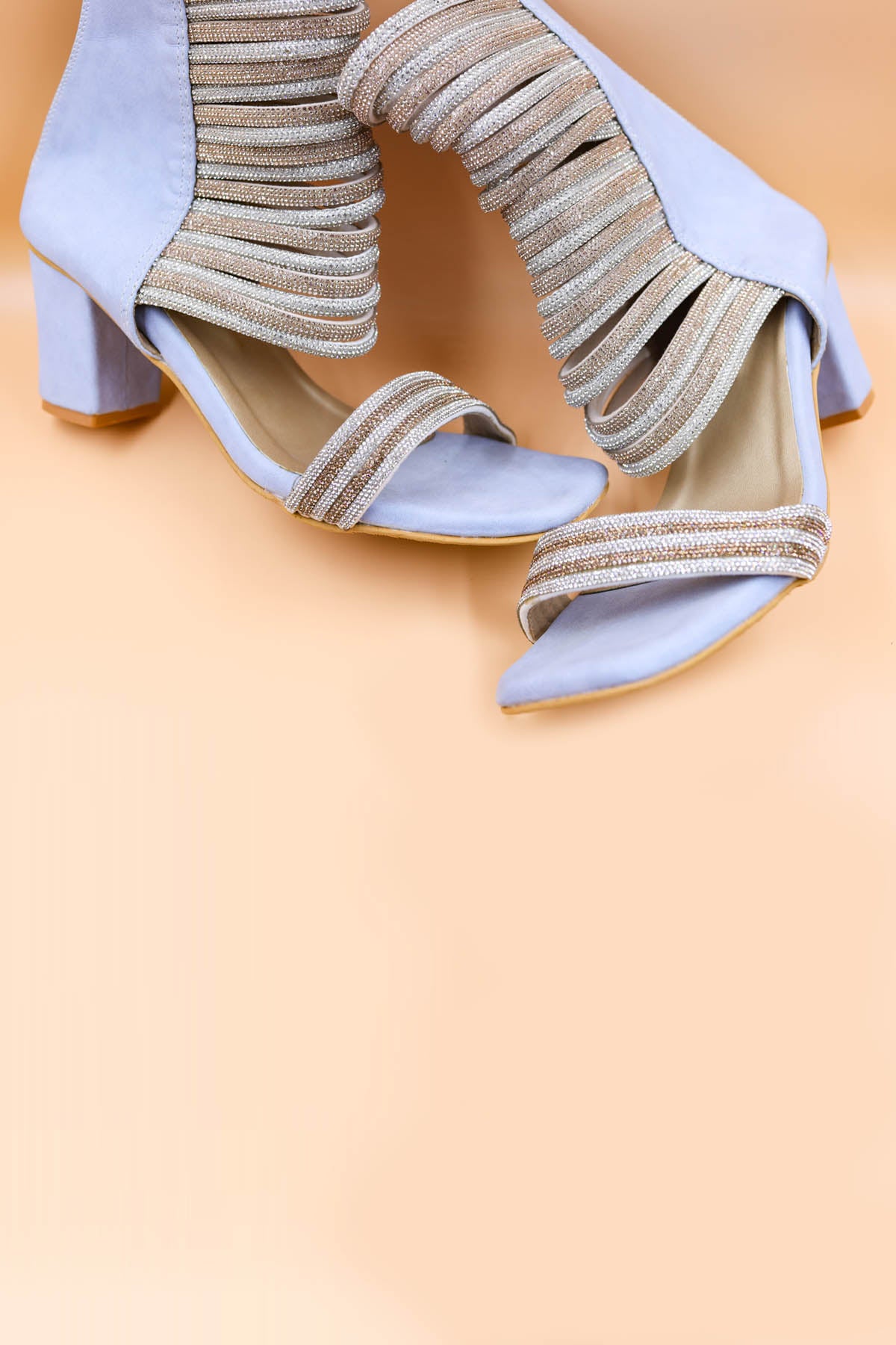 Blue Stripe Foil Work Wedges