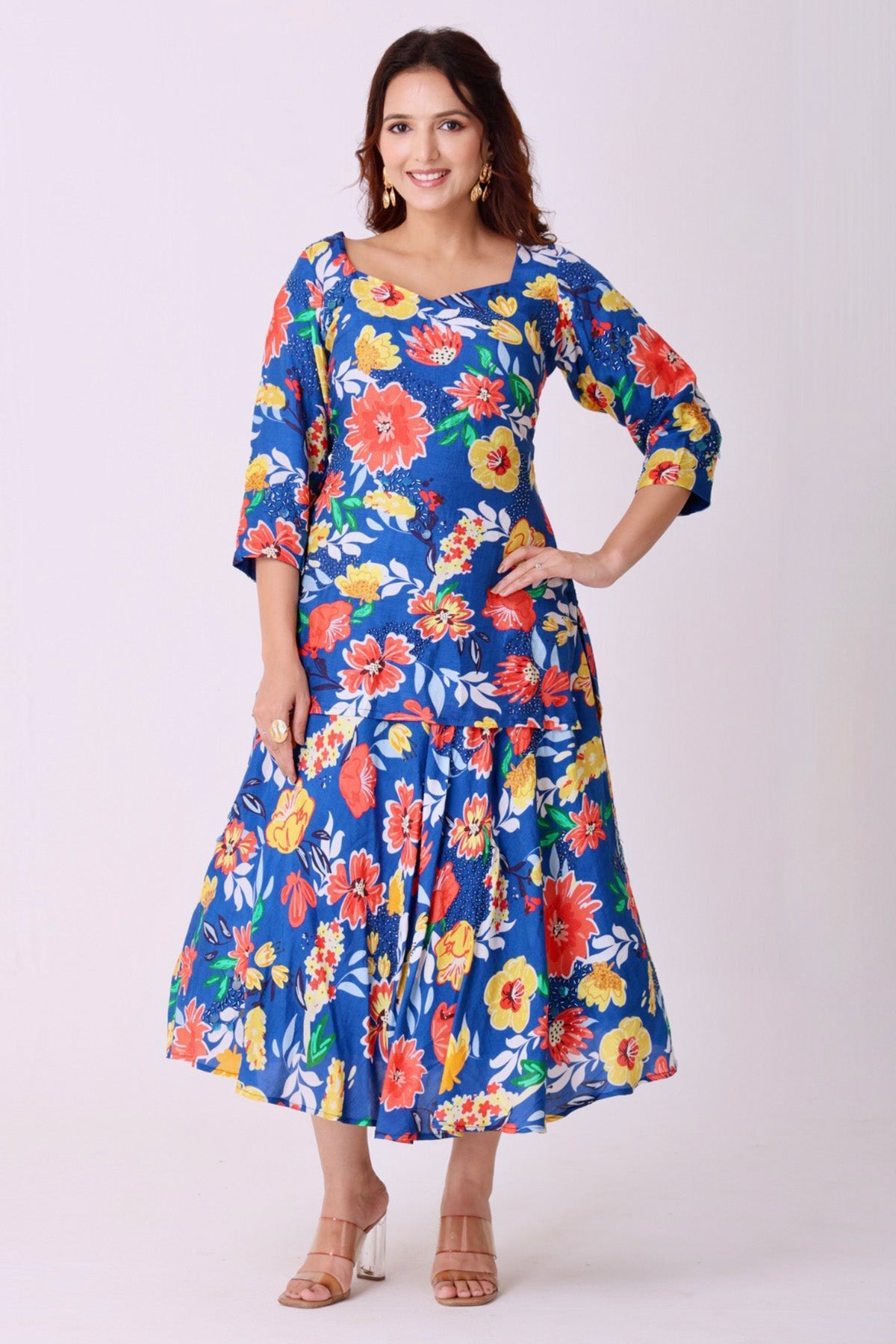 Buy Blue Thread Work Lehenga Set for women by Namita Sharma Designer online available at scrollnshops