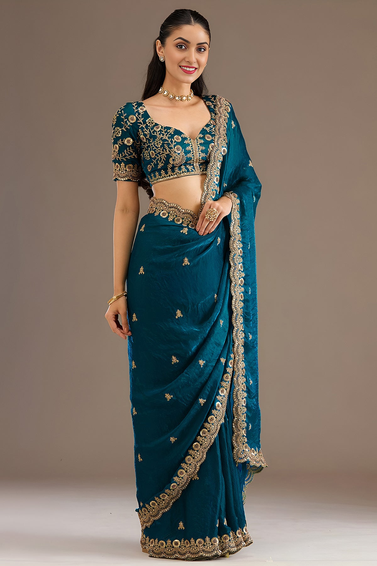 Blue Tissue Dori & Zari Saree