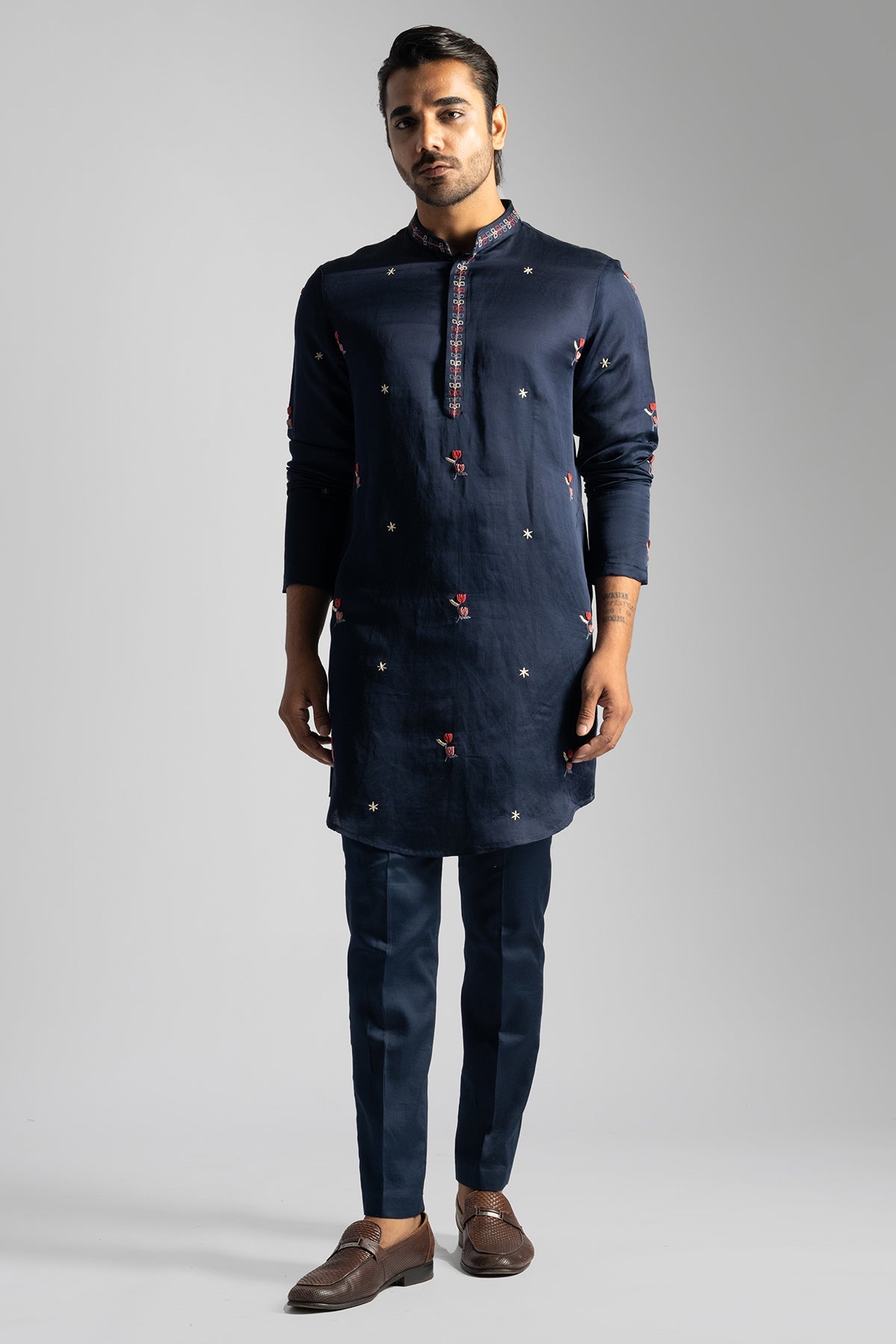 Buy Blue Tulip Shape Kurta & Pants for men by Paarsh Atelier online available at scrollnshops