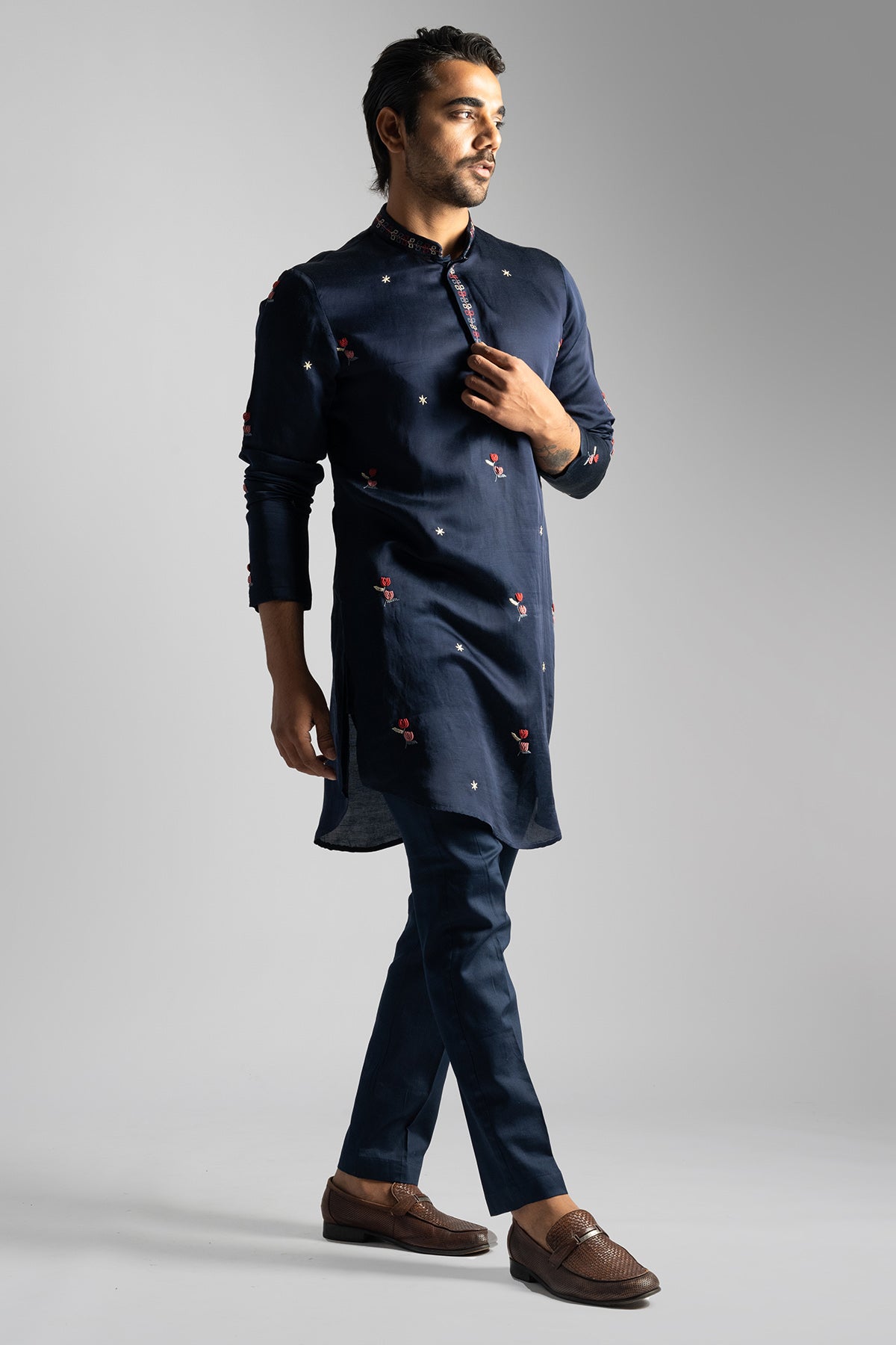 Blue Tulip Shape Kurta & Pants