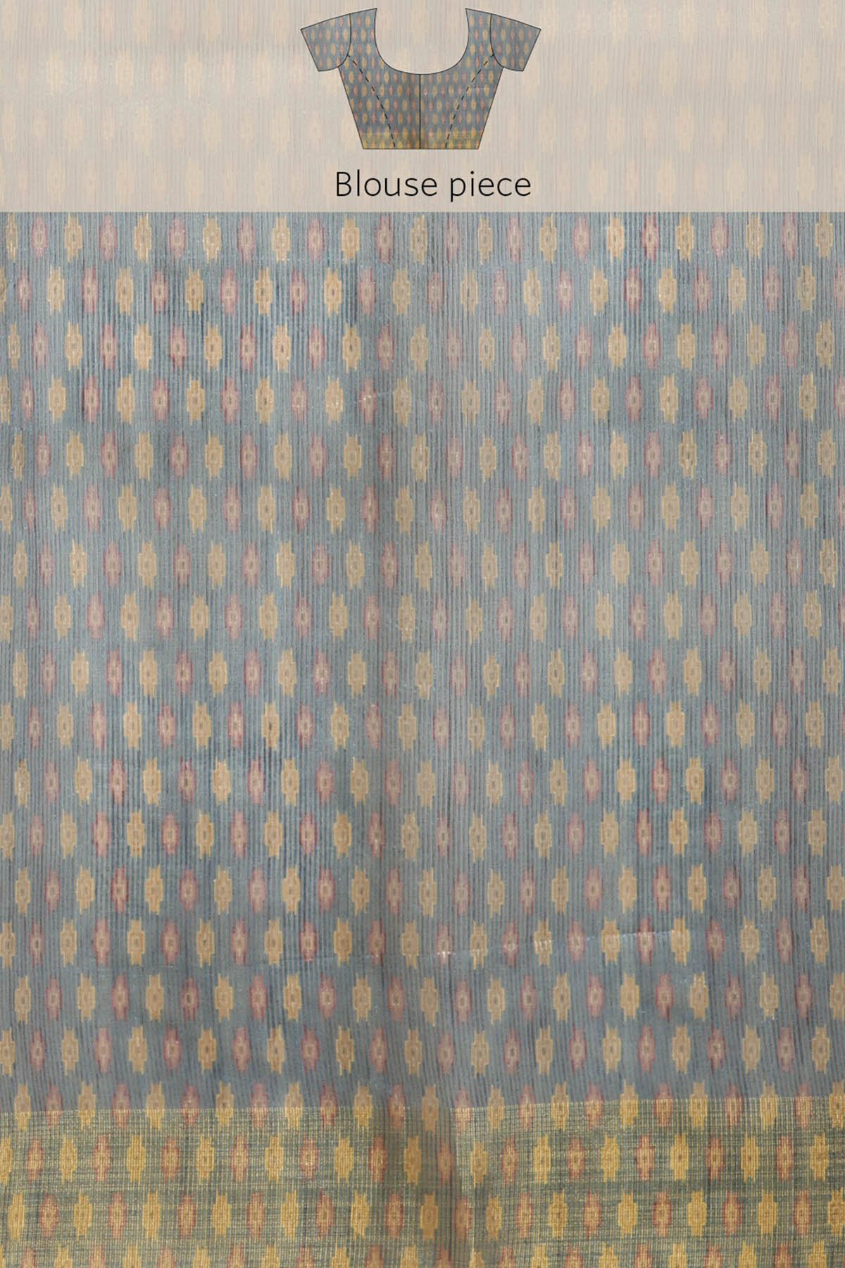 Blue Tussar Silk Printed Saree