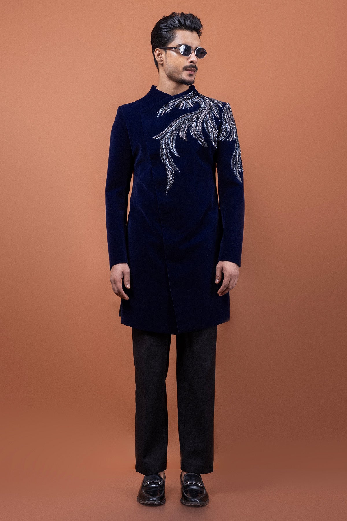 Blue Velvet Dabka Work Jacket