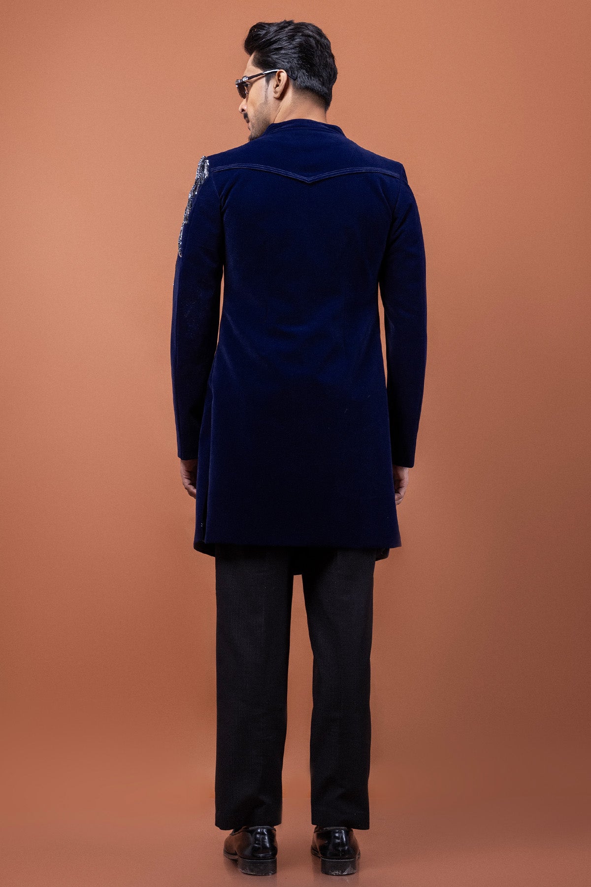 Blue Velvet Dabka Work Jacket