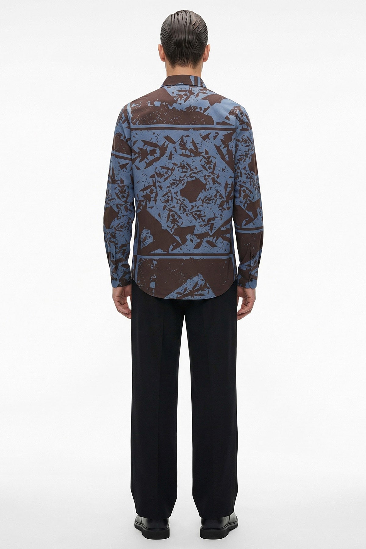 Blue Viscose Blend Detail Shirt