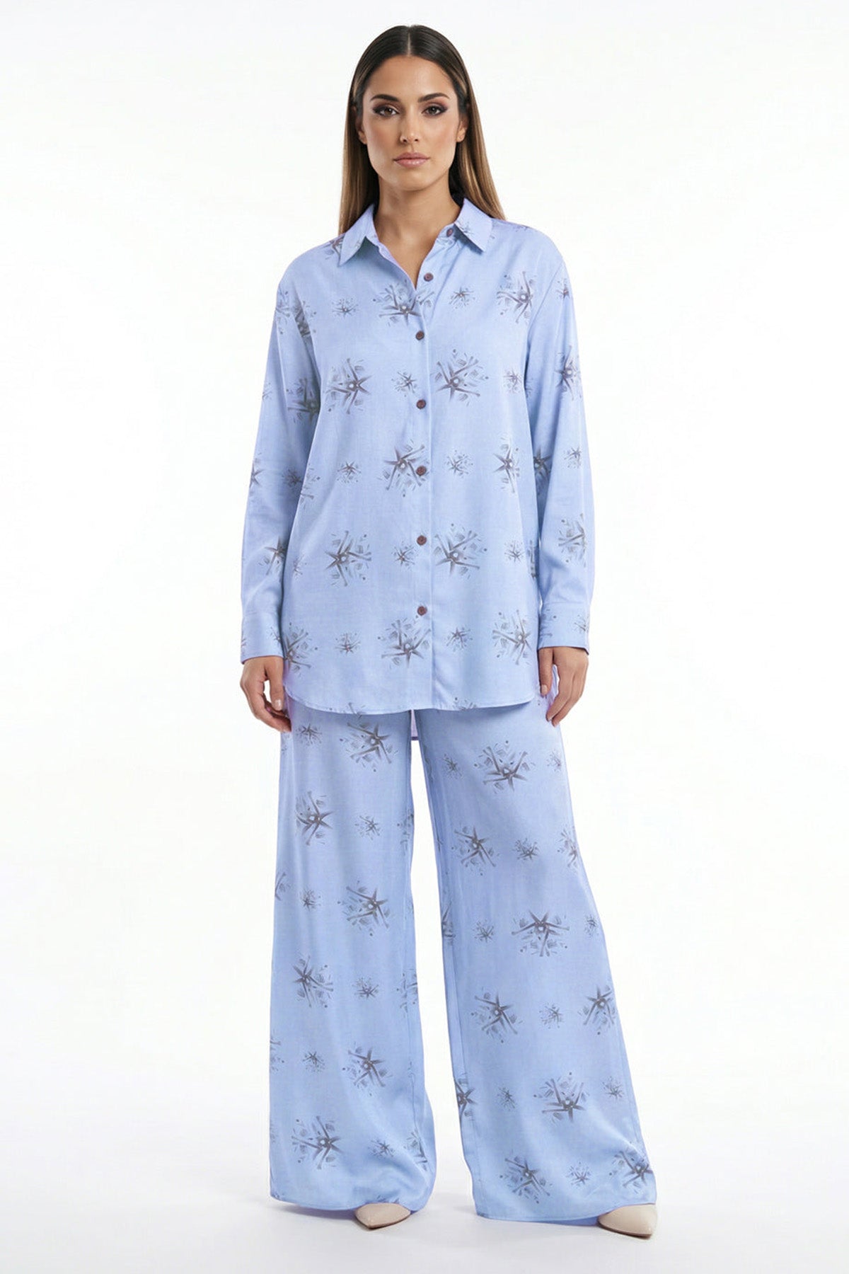 Buy Blue Viscose Blend Tailor Shirt for women by Tezhhomayaa online available at scrollnshops