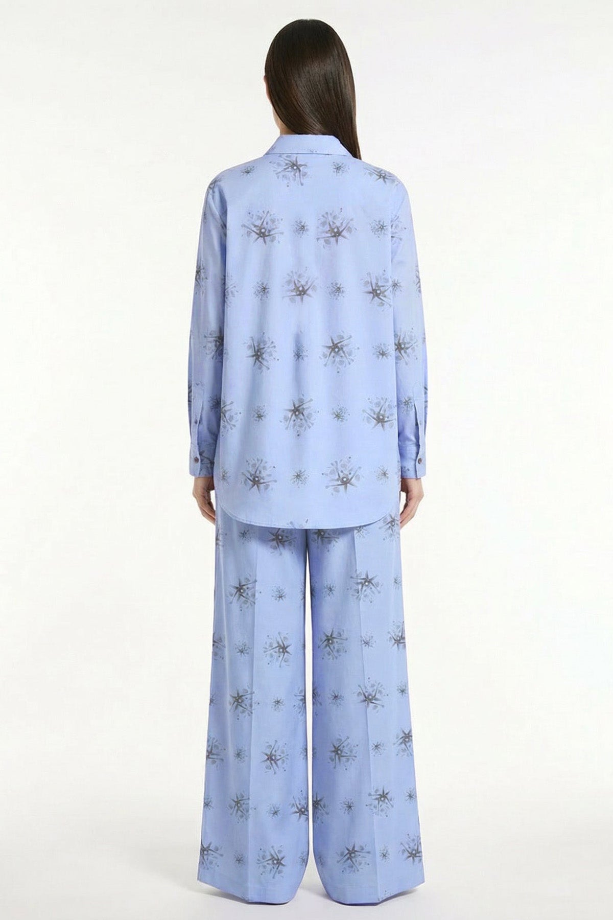 Blue Viscose Blend Tailor Shirt