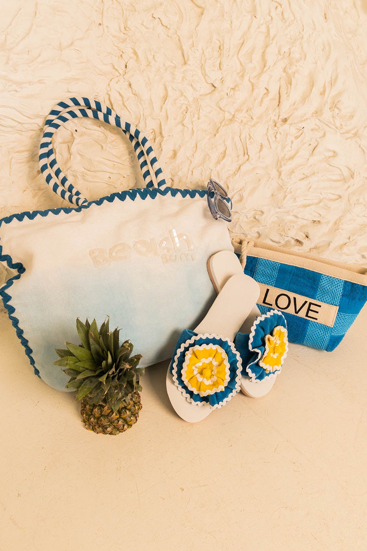 Blue & White Cotton Mini Bag