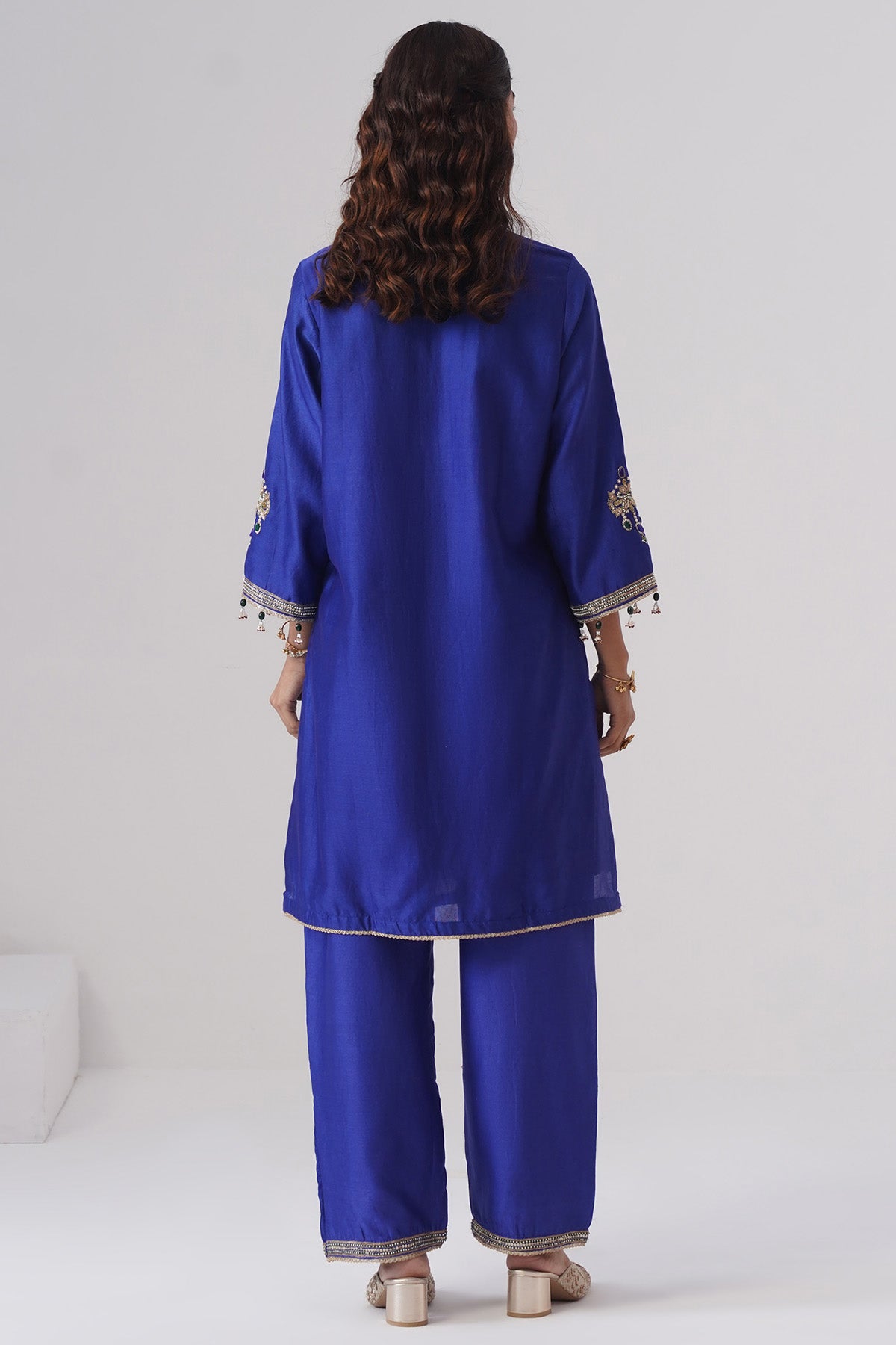 Blue Zardozi Pearl Kurta & Pant