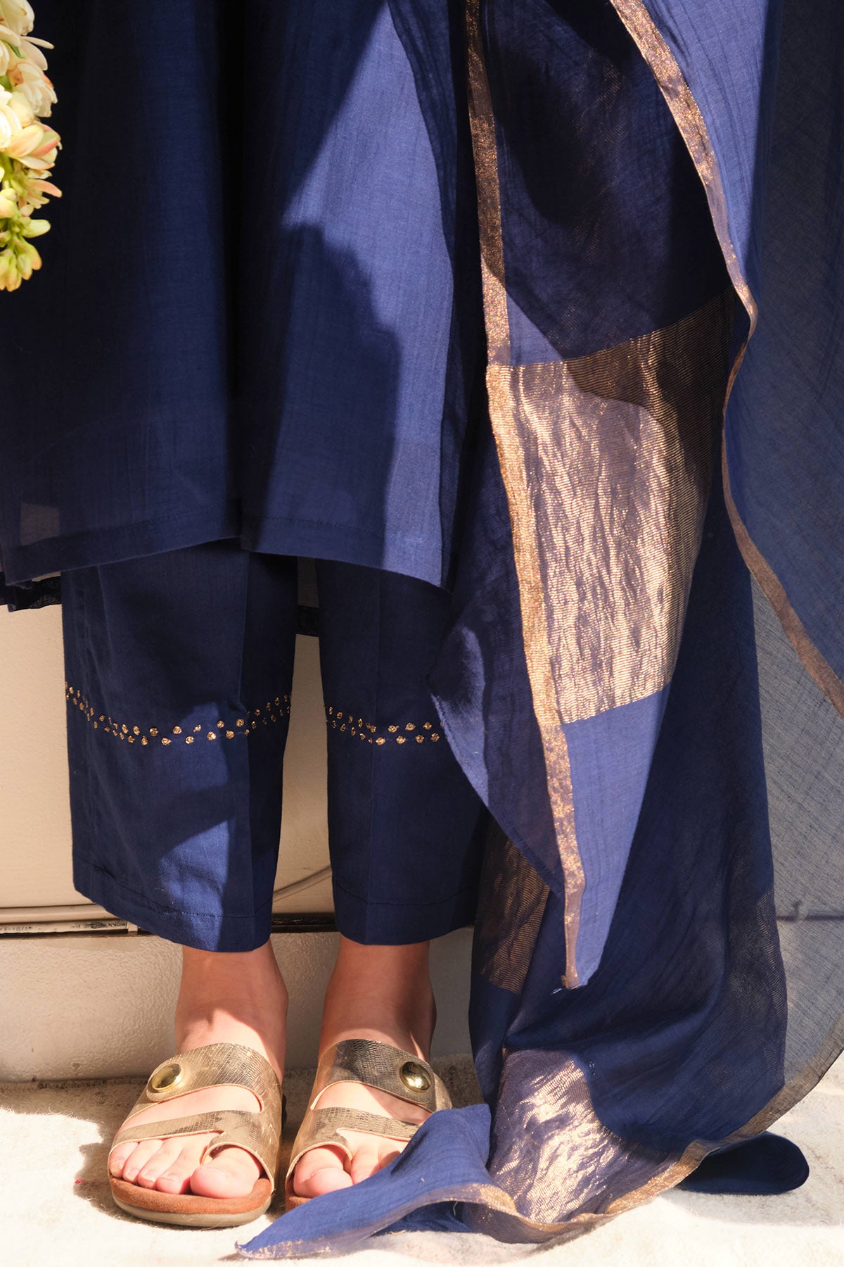 Blue Zari & Dabka Kurta & Pants