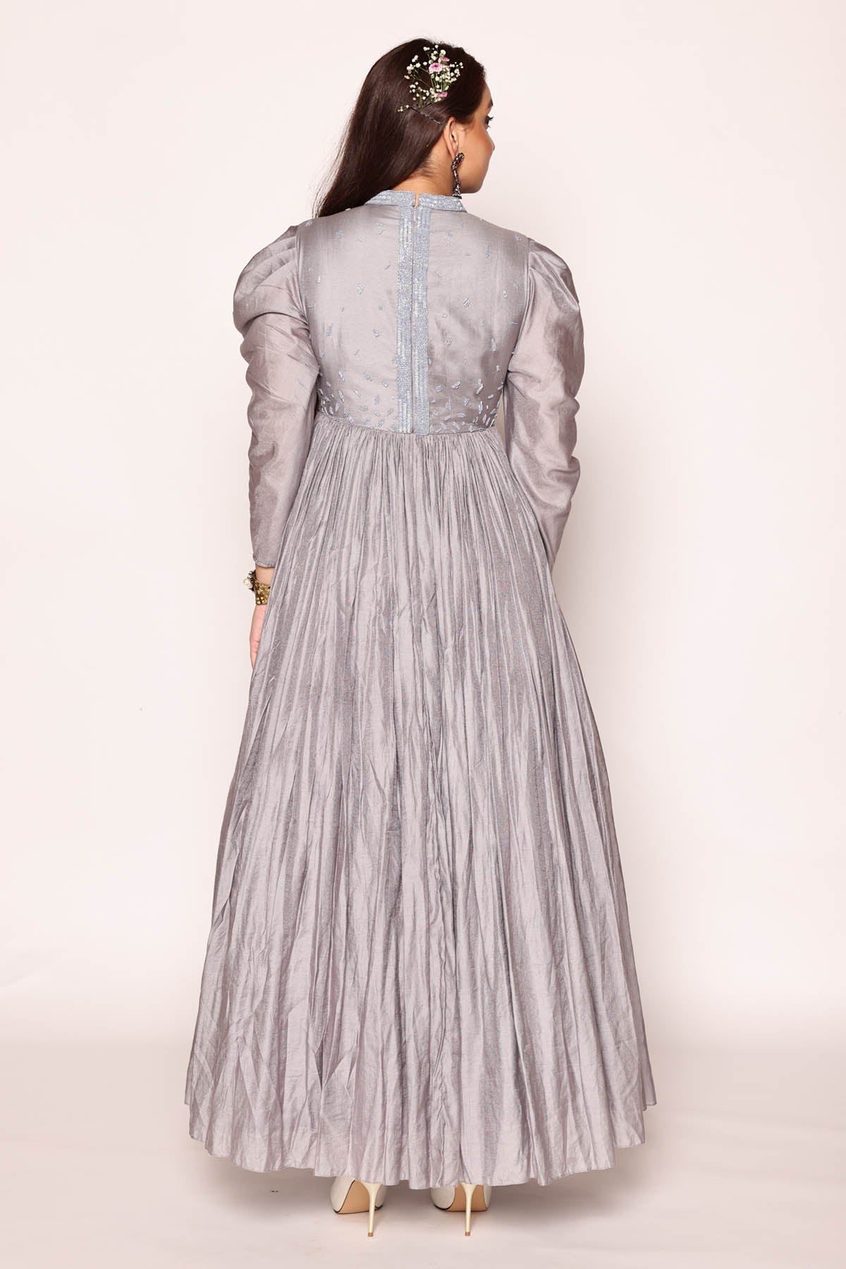 Bluish Grey Sequins Dress