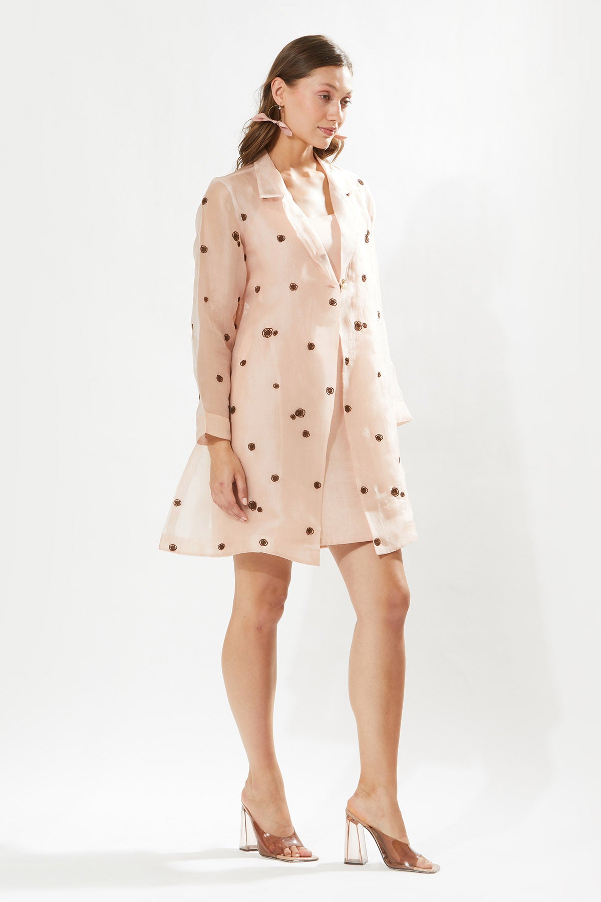 Blush Pink Embroidered Coat