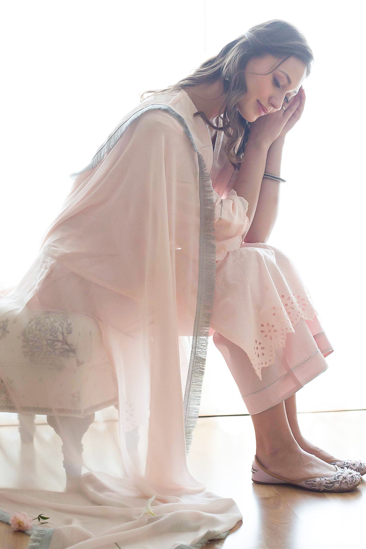 Blush Pink Pure Cotton Kurta Set