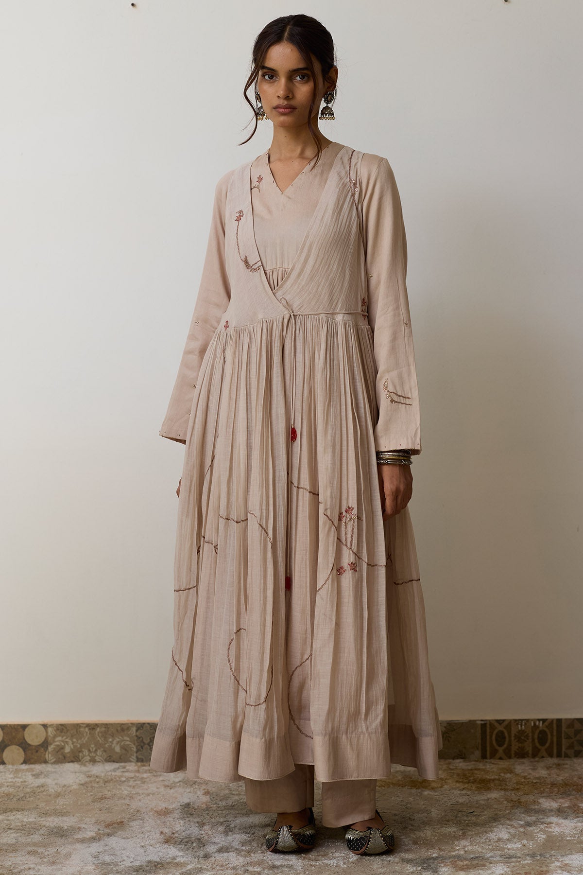 Buy Blush Embroidered Angrakha Set for women by Rhua India online available at scrollnshops