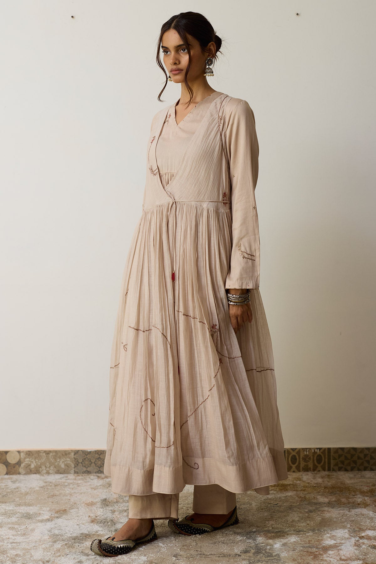 Blush Embroidered Angrakha Set