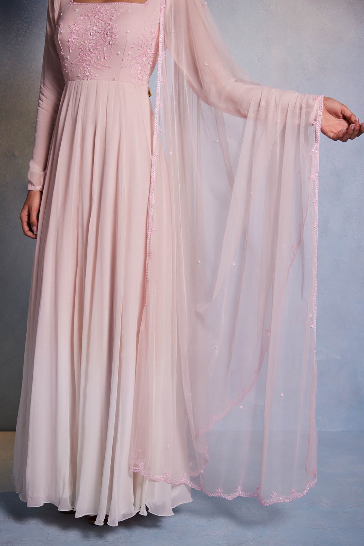 Blush Pink Anarkali & Dupatta